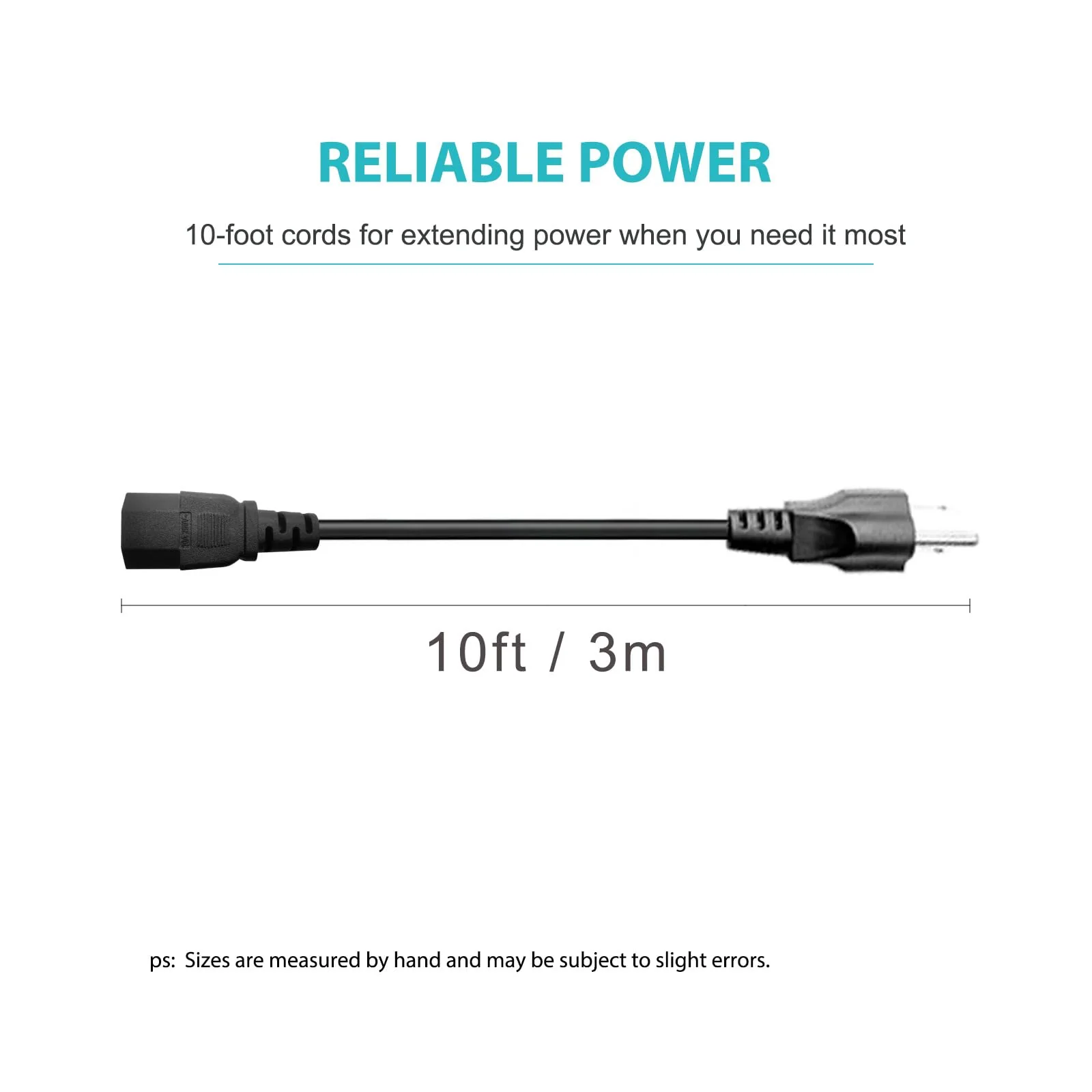 10Ft 3 Prong AC Power Cord TV Universal Treadmills Cable for Computer Monitor, Horizon Fitness Treadmills, Superfit, BowFlex, Sole E35 E55 F63 F80,Goplus 2 in 1 Folding Treadmill Charger Replacement 10FT - Image 5