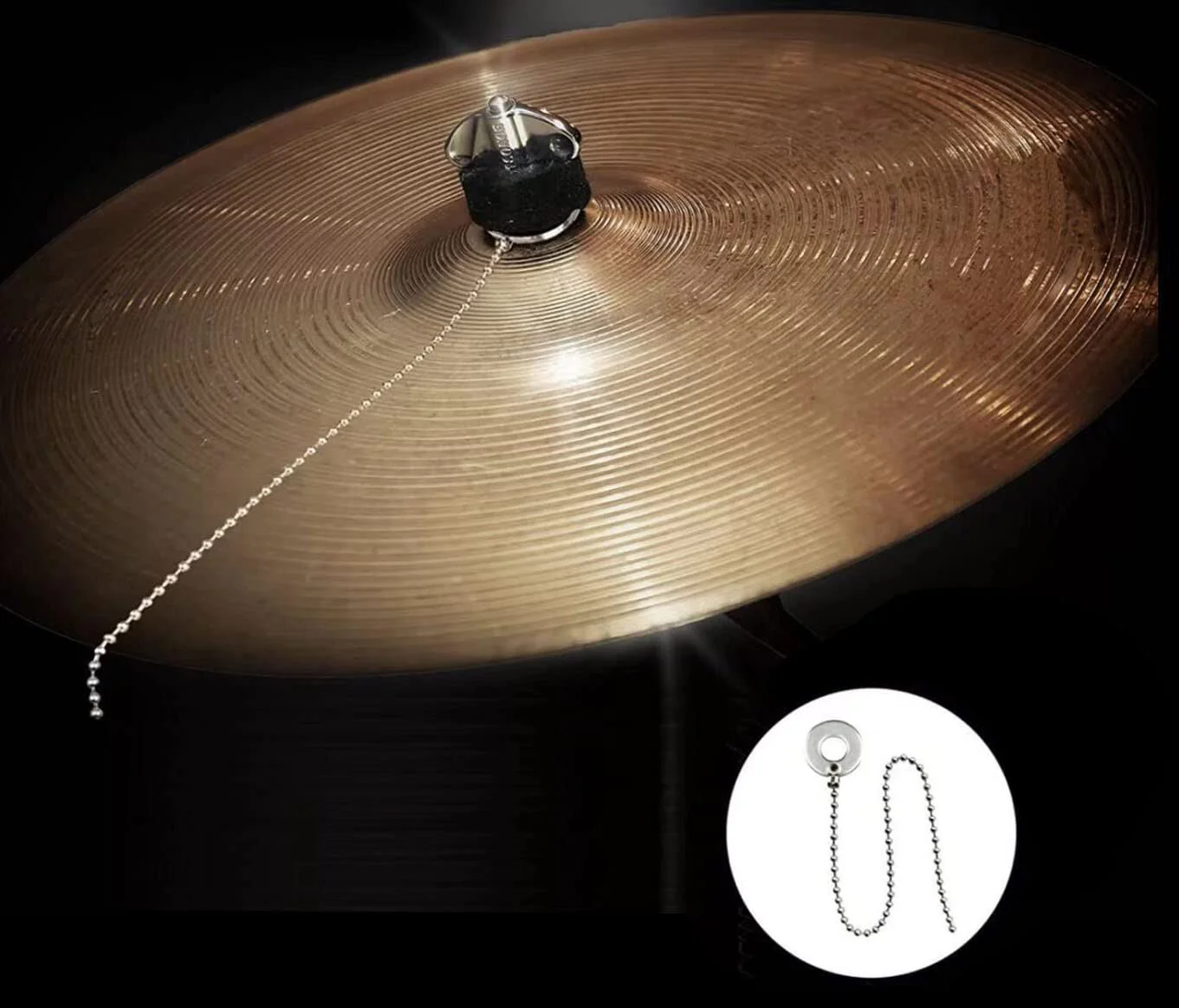 2Pack Drum Set Cymbal Chain for Rides, Crashes, Chinas, and Effect Cymbals 11.5" - Image 5