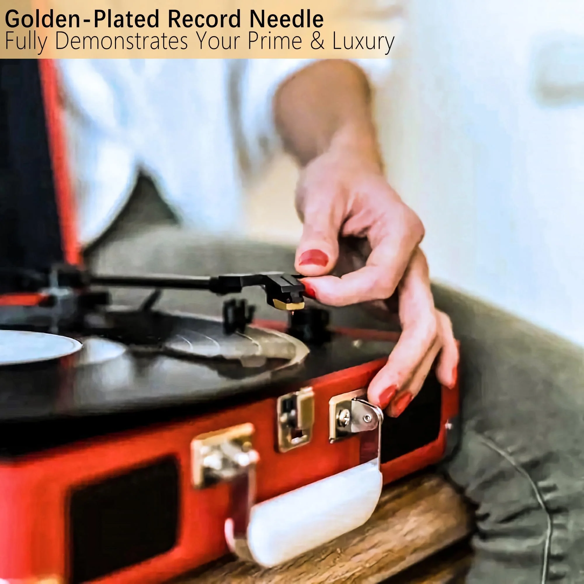2pcs Golden Record Player Replacement Needles Stylus, TELIGREAT Vinyl Turntable Needles for Victrola Crosley Jensen Boytone LP Players - Image 5