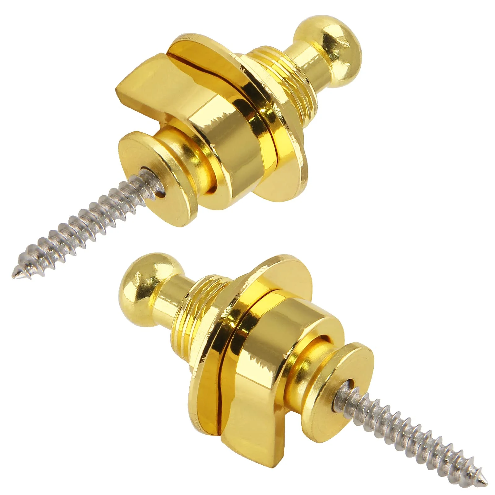 2PCS Guitar Strap Locks, Metal Heavy Duty Guitar Straplocks Replacement, Buttons Quick Release Security retainer System, Gold Strap lock Set for Classical Electric Guitar 2 Pieces - Image 2