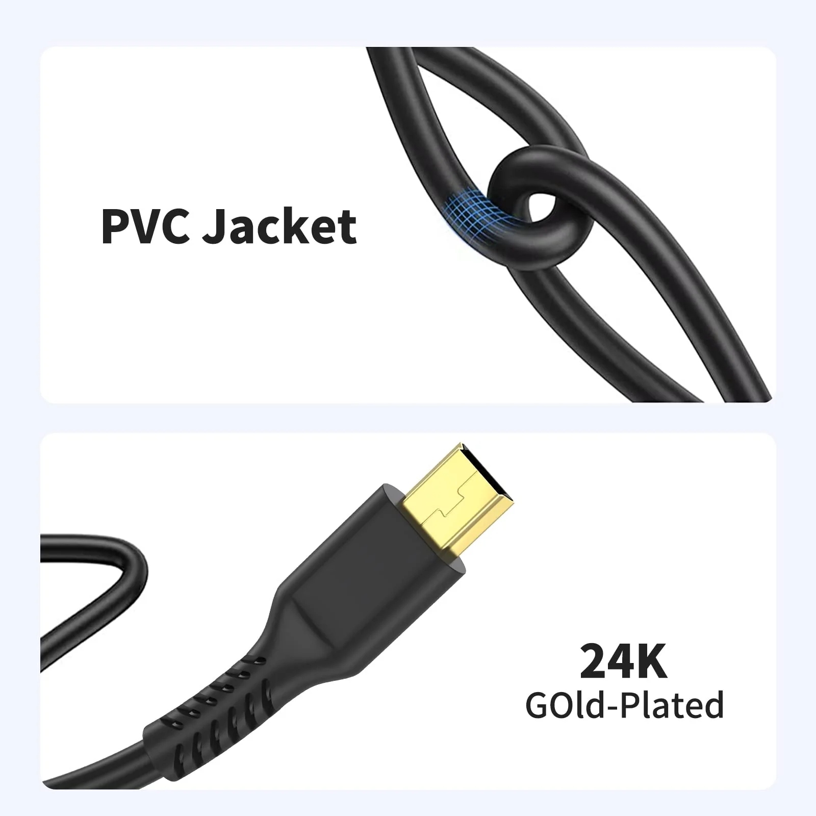 3ft Mini USB Cable, Standard USB 2.0 to Mini B Male Charger Cord Durable USB Mini to USB Charging Cable Compatible with PS3 Controller, MP3 Player, Camera, Dash Cam, Garmin GPS, Hero 3+(Black) 3 Feet Black 1 - Image 5