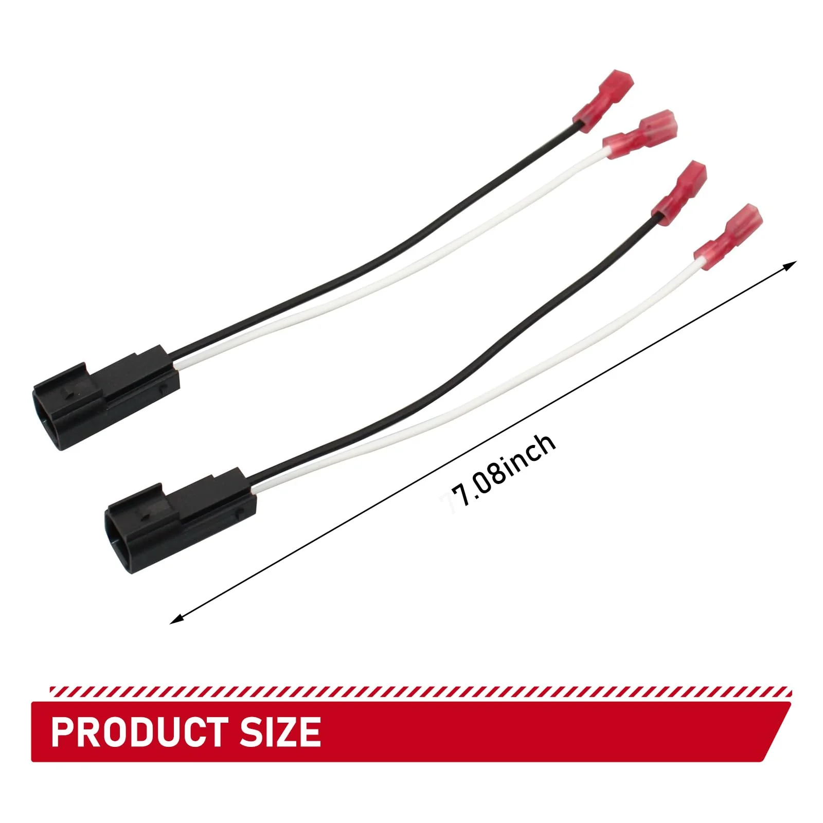 4 PCS Car Audio Speaker Wiring Harness, Wire and Cable Harness, Car Audio Replacement Parts 72-5600, Compatible with Ford Focus Chevrolet Mazda Speaker Wiring Harness (Black) - Image 2