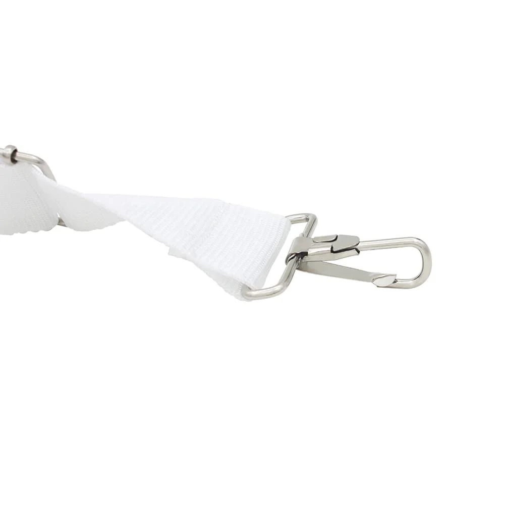 48 inch Adjustable Drum Strap with Metal Hooks Universal Replacement Shoulder Strap for Snare Drum, White - Image 3