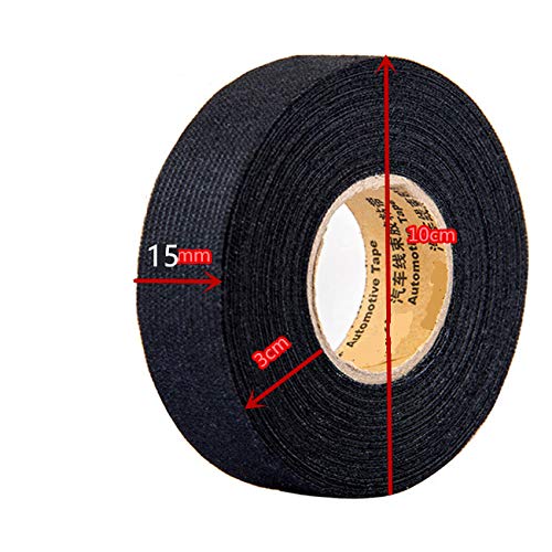 5 Rolls Wire Loom Harness Tape, Wiring Harness Cloth Tape, Wiring Loom Harness Adhesive Cloth Fabric Tap， Adhesive Fabric Tape for Automobile ，Wire harnessing Noise Damping Heat Proof(15 mm x 15 m) - Image 2