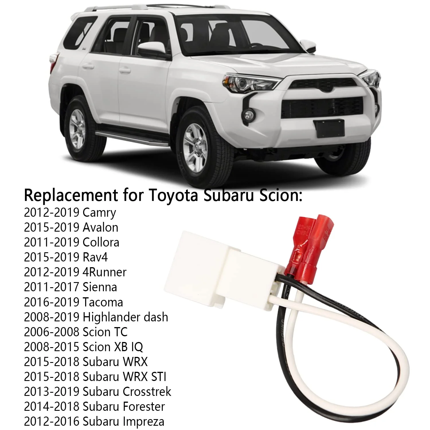 72-8104 Speaker Adapter Wire Harness Replacement for Toyota Camry Corolla Tacoma Tundra Scion Pontiac Car Front and Rear Door Speaker Wire Harness Adapter Plug 4Pcs 72-8104 Speaker harness - Image 2