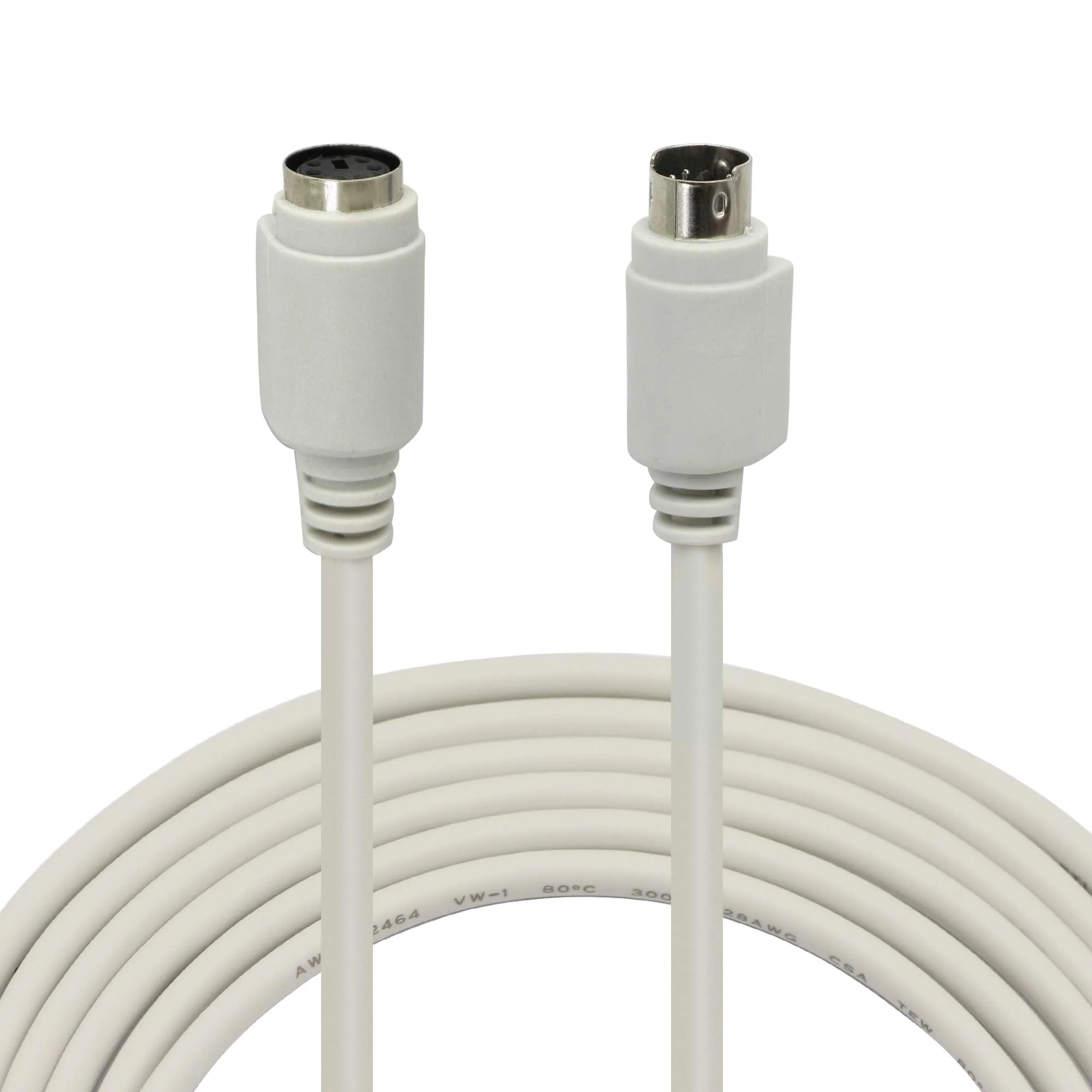 8.5 Feet PS/2 Mouse and Keyboard Extension Cable, 28AWG PS/2 6-Pin Male to Female Extension Cable YOUCHENG for PS/2 Round Mouse, Keyboard Extension - Image 2
