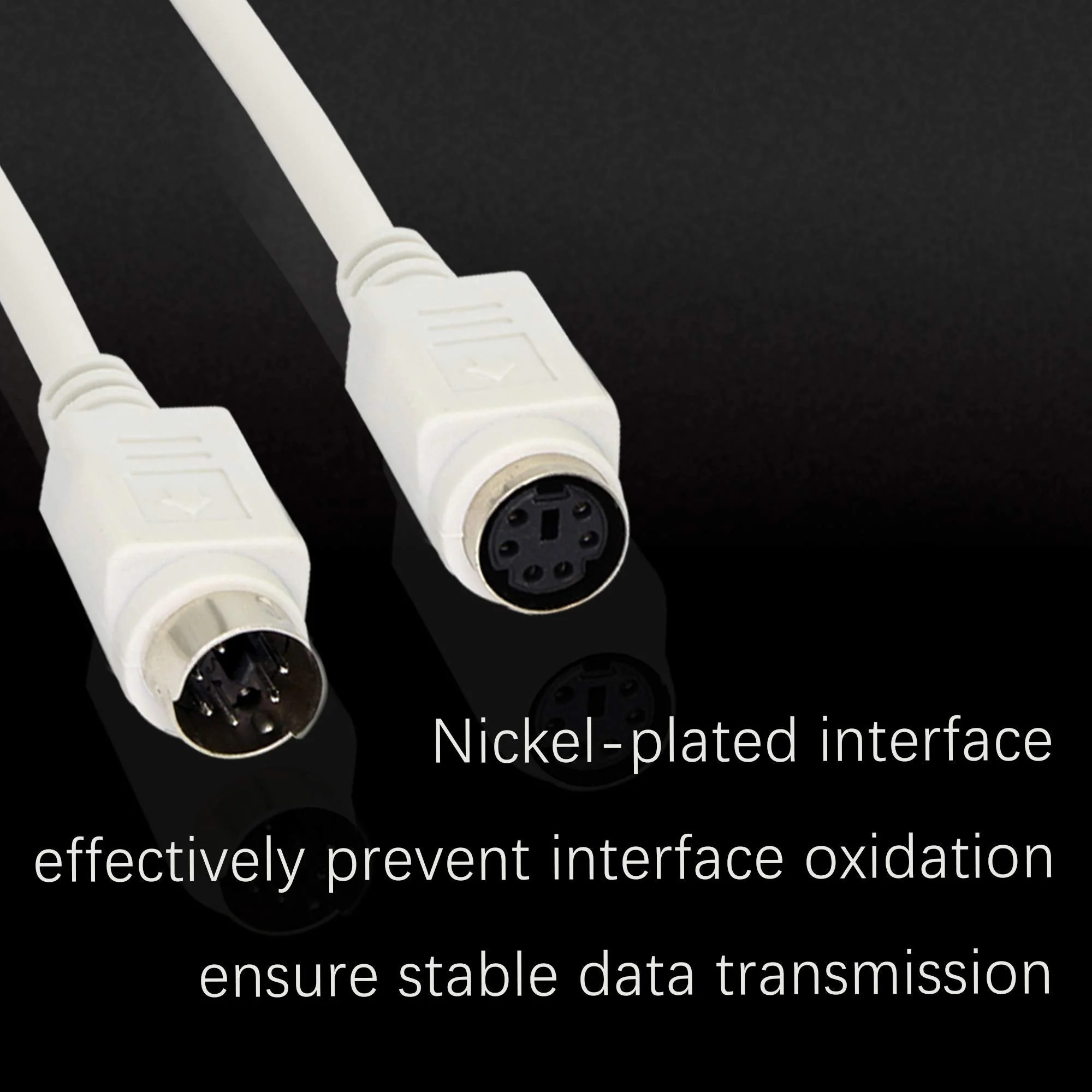 8.5 Feet PS/2 Mouse and Keyboard Extension Cable, 28AWG PS/2 6-Pin Male to Female Extension Cable YOUCHENG for PS/2 Round Mouse, Keyboard Extension - Image 4