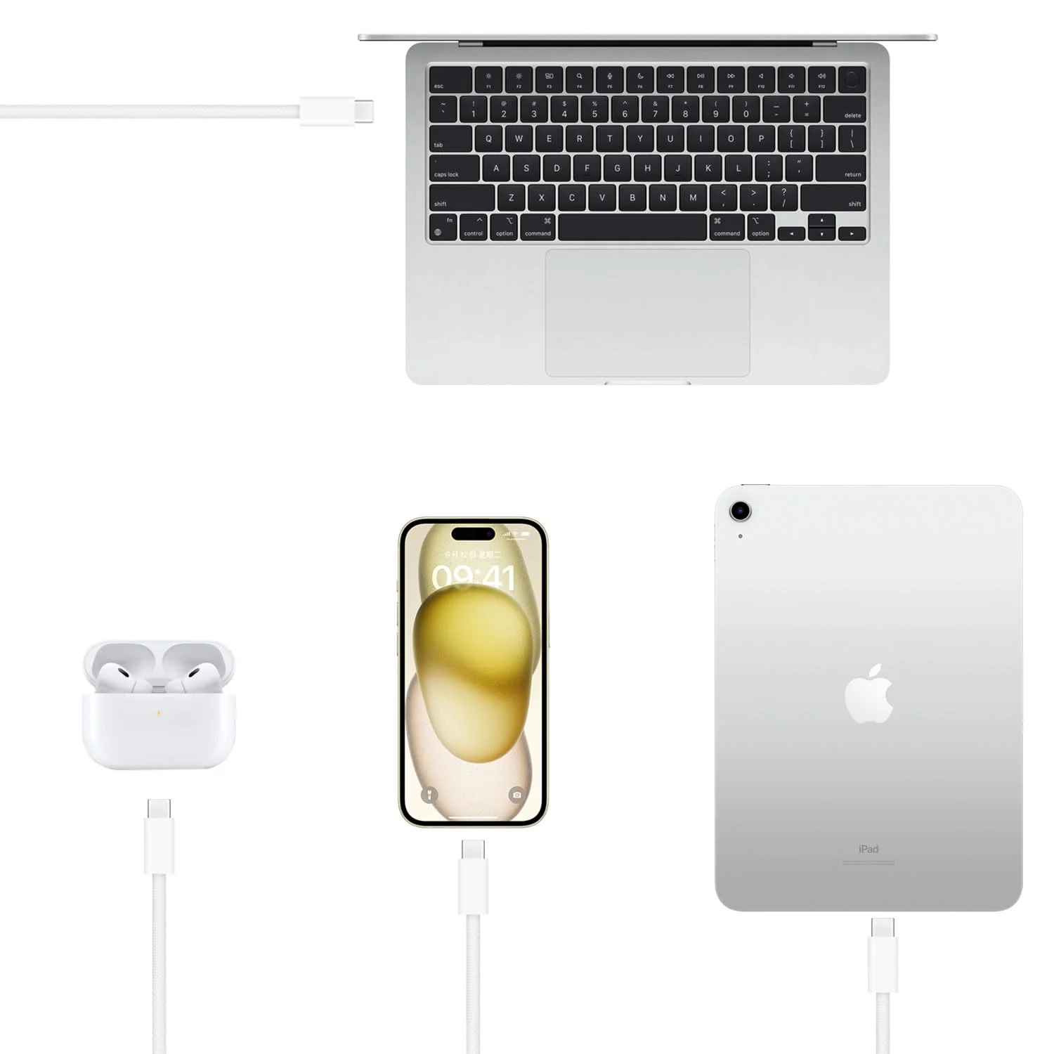 Airpods Pro 2nd Gen Charger, 20W USB C New Airpods 4 Charging Cord, USB C to USB C Woven Cable for AirPods Max 2 (2024), AirPods Pro (2nd Gen) Wireless Earbuds,iPhone 15/16 Charging Cord Power Adapter 5FT(60in) - Image 6