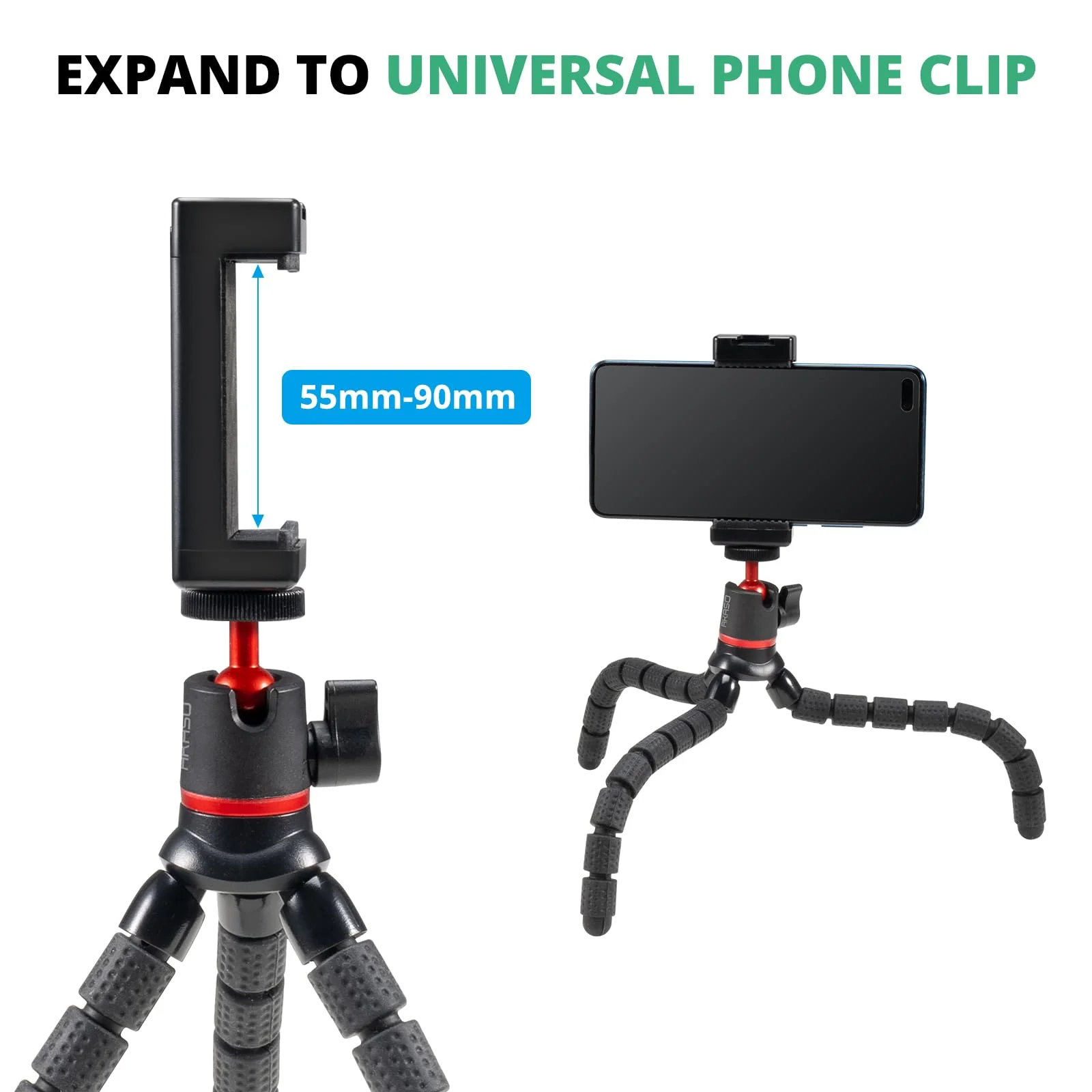 AKASO Mini Flexible Tripod Stand Travel Octopus Tripod with 1/4'' Screw for Magic Arm, Compatible with AKASO Action Camera EK7000/Brave 4/Brave 7 LE/Brave 7/GoPro Hero12/11/10/ 9/Max/DJI Osmo Action - Image 3