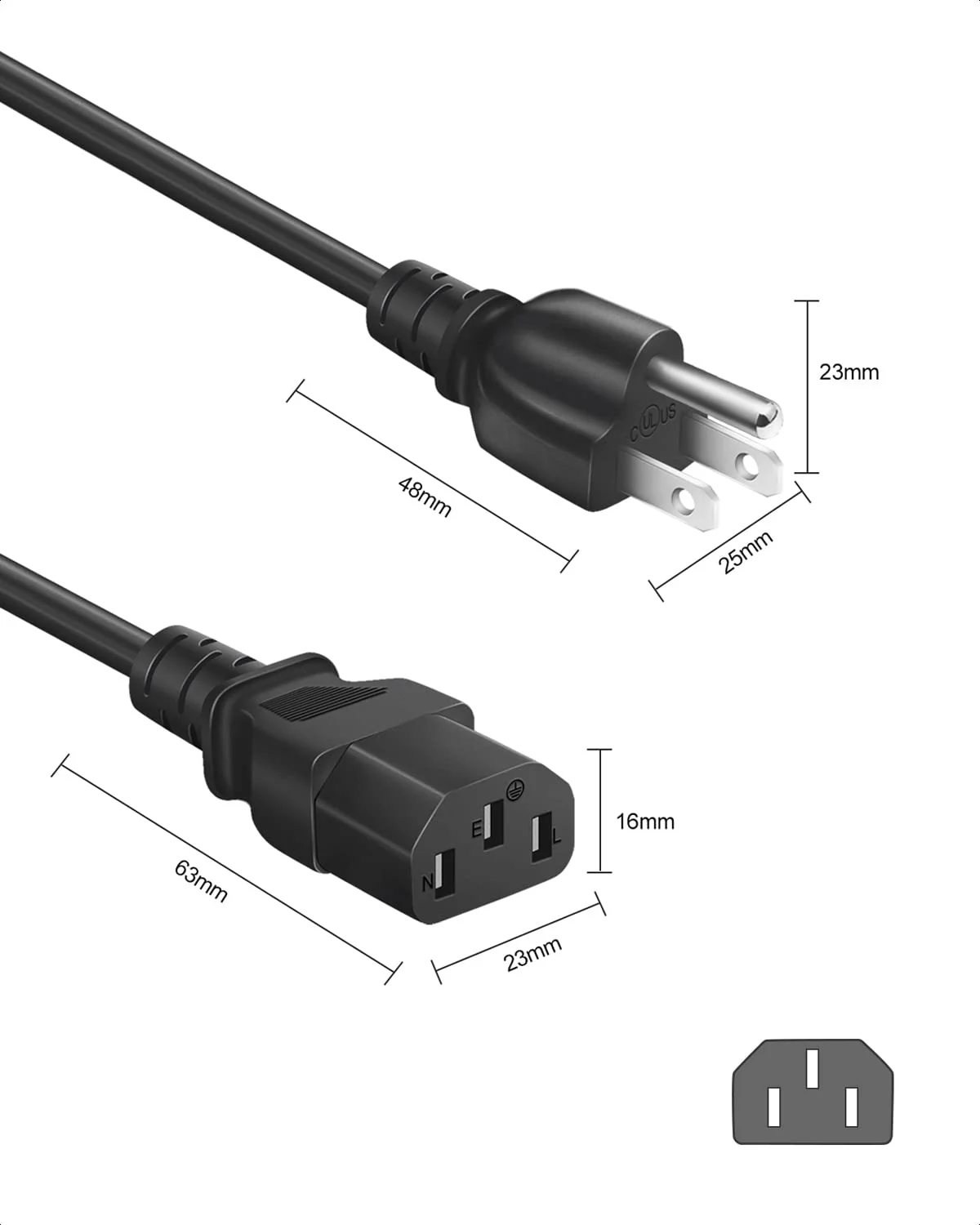 Amplifier Power Cord for ION Pathfinder 2 3 4 Speaker, ION Block Rocker iPA76C/A/S IPA23 Block Party & Live, Guitar Amp, Explorer Portable Speaker System, 18AWG 3-Prong Charger Cable Replacement 6 FT 6 Feet - Image 6