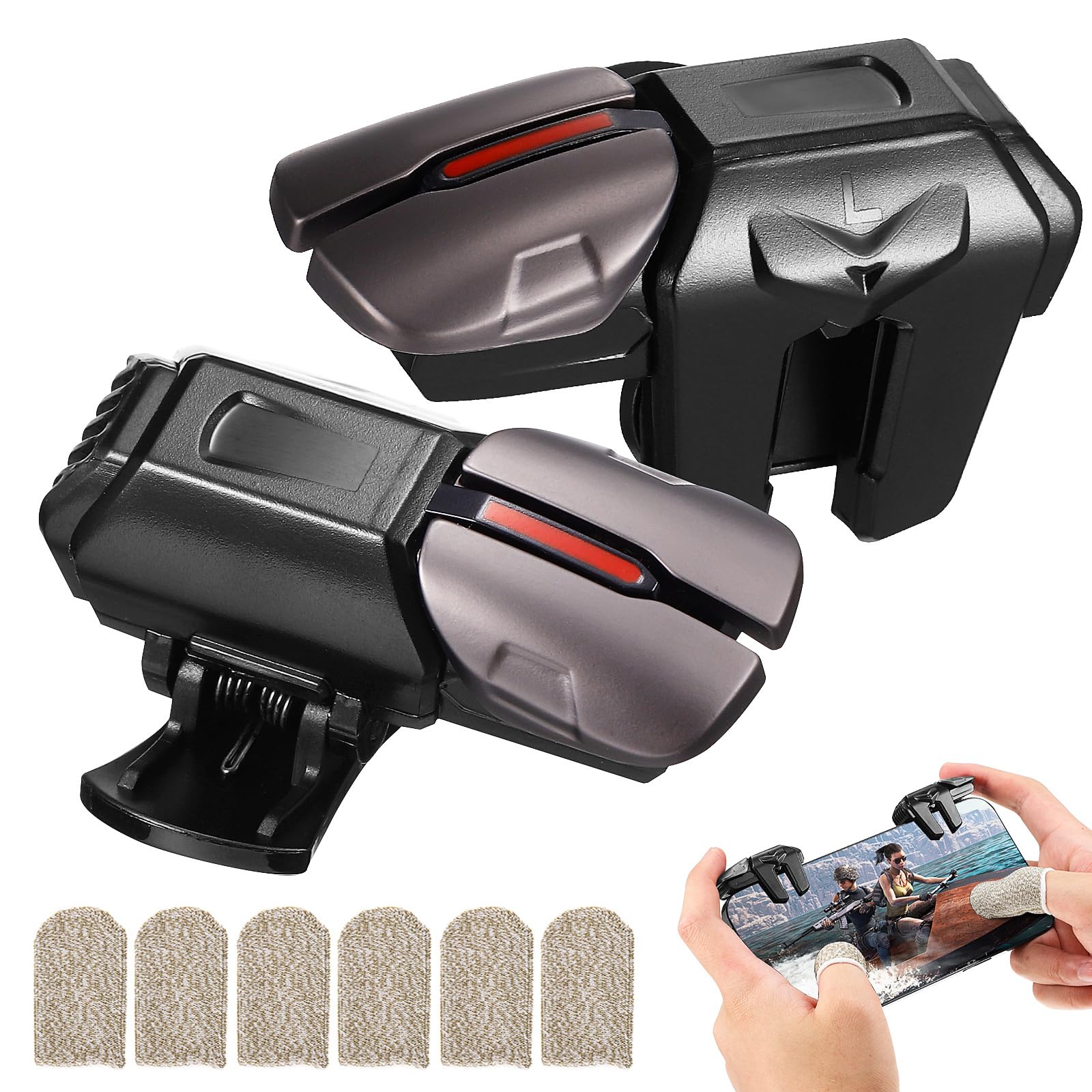ARTIBETTER 3 Pairs Mobile Gaming Triggers, Triggers and Control Sticks for Phone, Gaming Triggers, Mobile Gaming Buttons, Phone Controller Buttons, Triggers for Mobile Gaming As Shownx3pcs mediumx3pcs