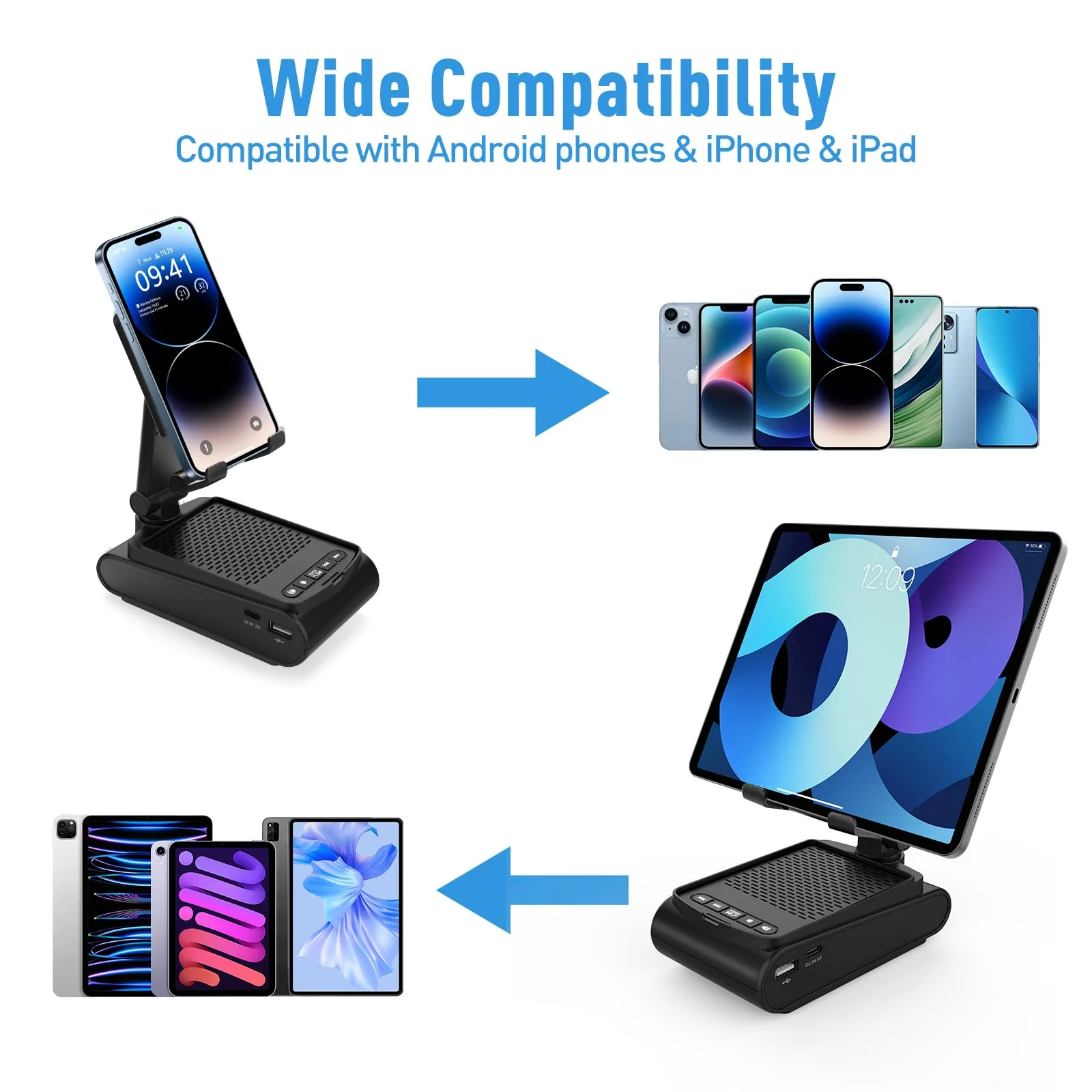 Birthday Gifts for Men, Cell Phone Stand with Wireless Bluetooth Speaker and Anti-Slip Base HD Surround Sound with iPhone/ipad/Samsung Galaxy, Valentines Day Gifts for Him, Cool Gadgets for Men - Image 6