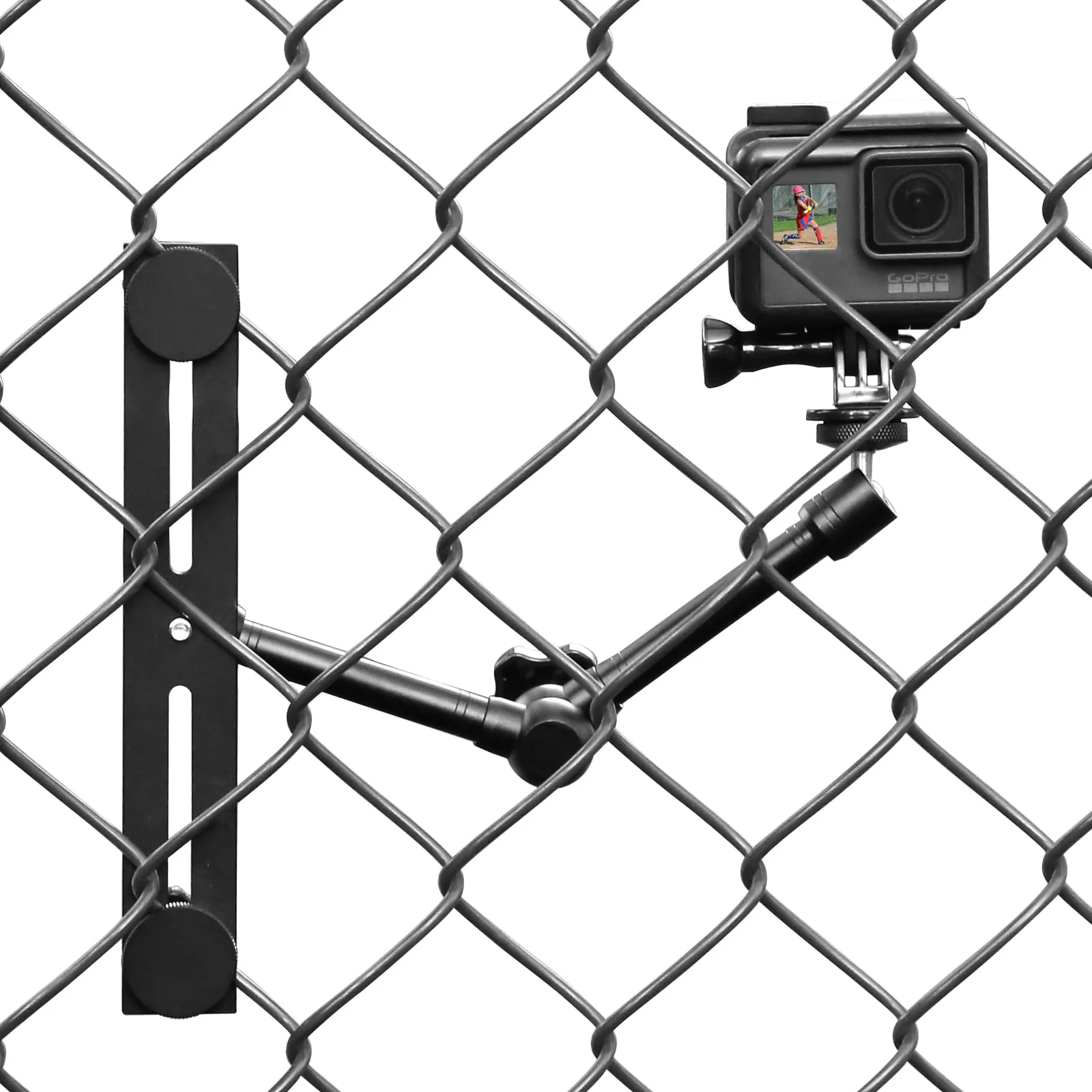 Camera Fence Mount for Mevo Start/GoPro / Insta360 /AKASO/Digital Action Camera,Fence Holder Game Changer Mounting Kit for Recording Basketball/Football/Softball/Baseball/Tennis Sport Game - Image 3