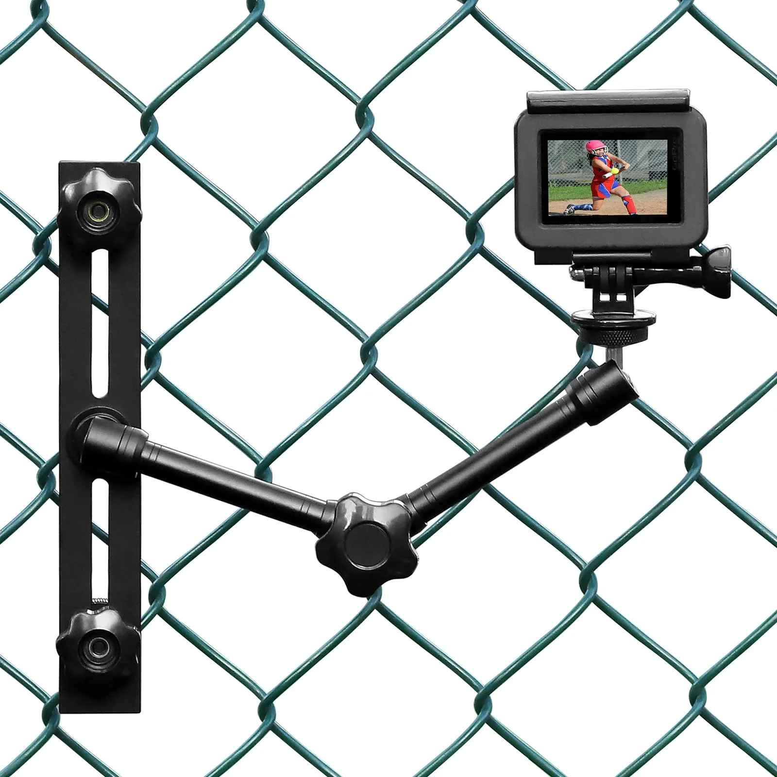 Camera Fence Mount for Mevo Start/GoPro / Insta360 /AKASO/Digital Action Camera,Fence Holder Game Changer Mounting Kit for Recording Basketball/Football/Softball/Baseball/Tennis Sport Game - Image 5