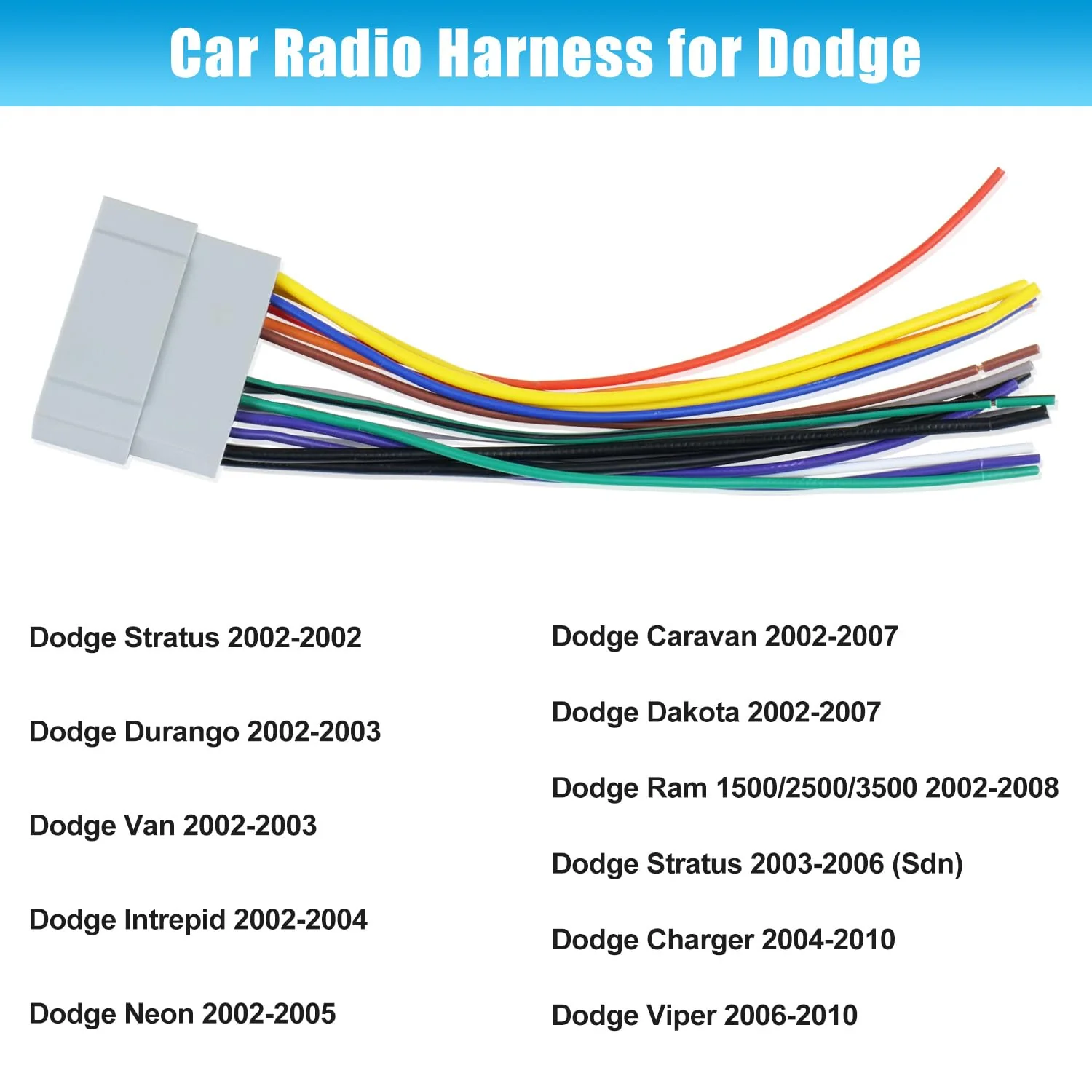 Car Radio Wiring Harness Adapter Connector Replacement for 2002-2007 Dodge Ram,2003-2007 Jeep,2000-2007 Chrysler Radio Stereo Audio Video Wire Cable for Jeep/Dodge/Chrysler-02 - Image 3