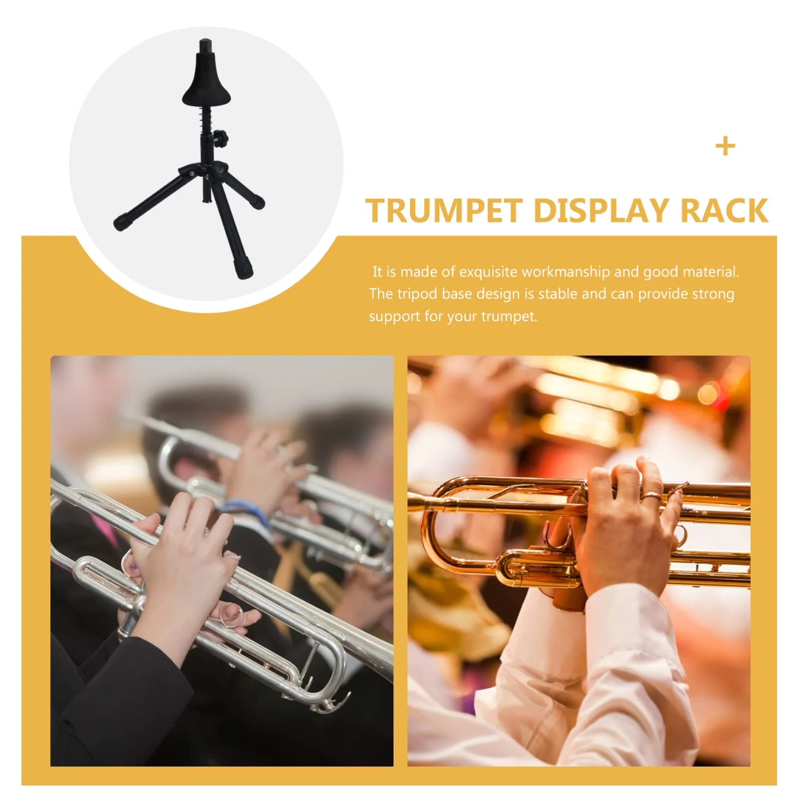 Clarinet Instruments Iron Flugelhorn Displaying Folding Storage Tripod Professional Musical Leg Instrument Portable Trumpet Trumpets Prop Brass Stand for Foldable Display Holder Horn - Image 5