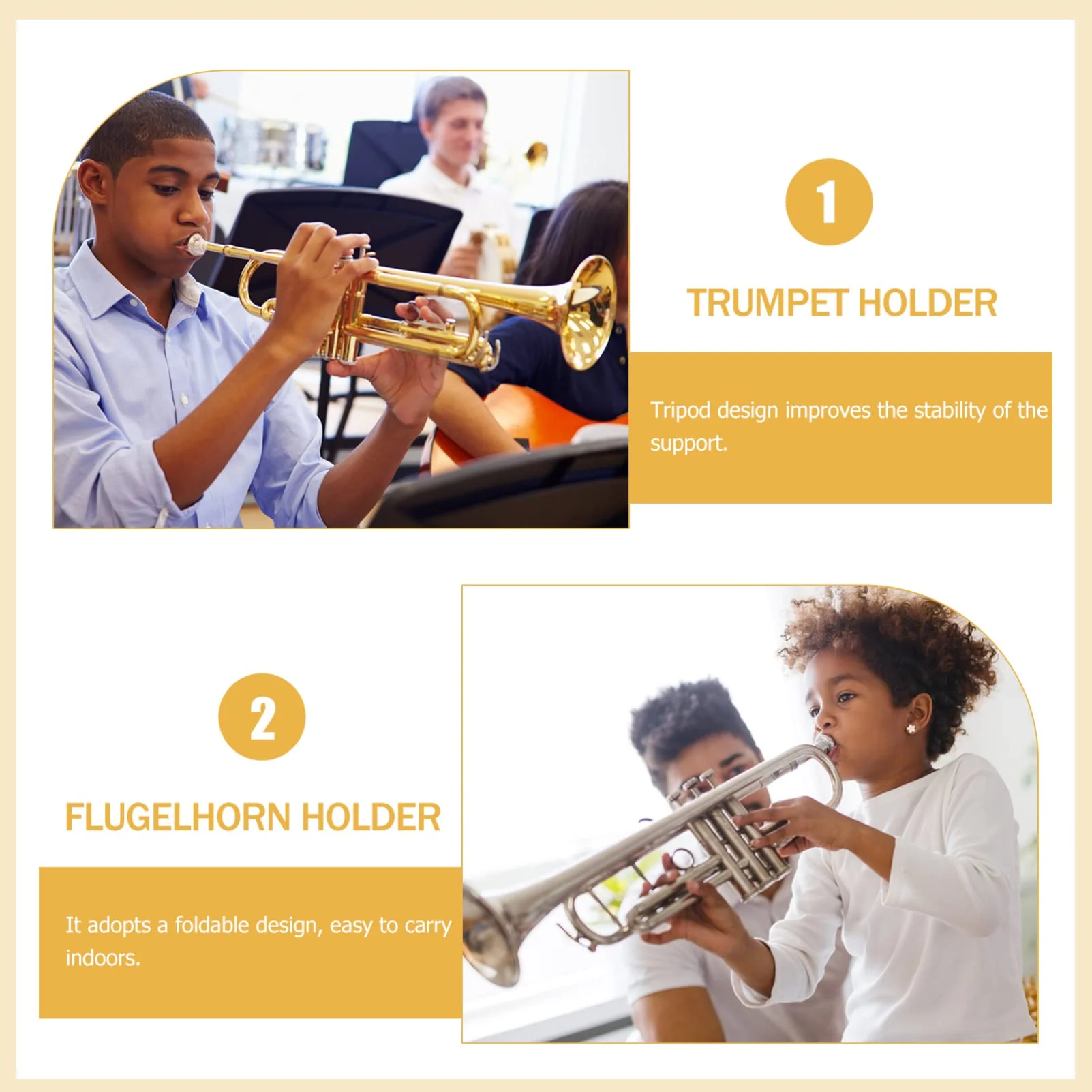 Clarinet Instruments Iron Flugelhorn Displaying Folding Storage Tripod Professional Musical Leg Instrument Portable Trumpet Trumpets Prop Brass Stand for Foldable Display Holder Horn - Image 8