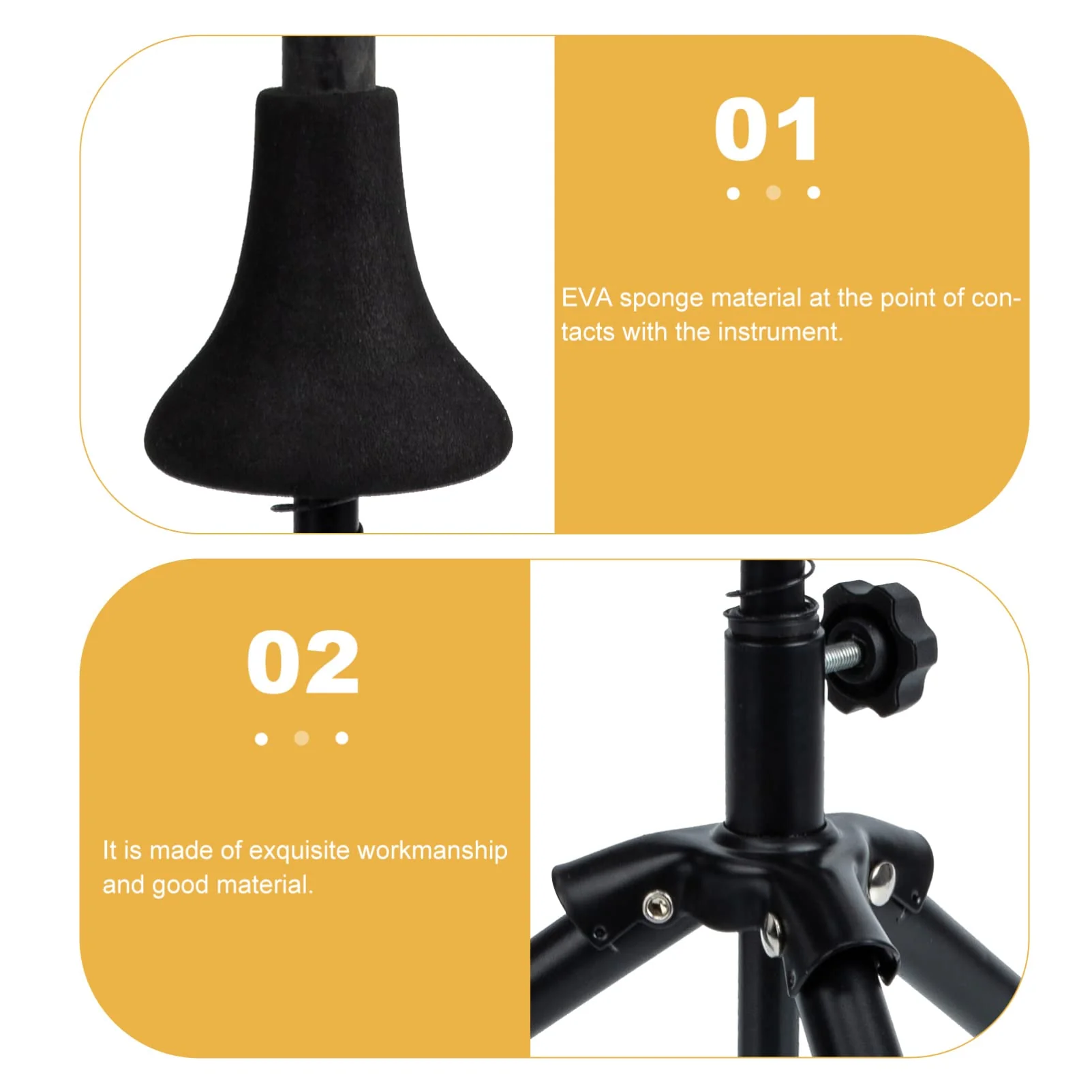 Clarinet Instruments Iron Flugelhorn Displaying Folding Storage Tripod Professional Musical Leg Instrument Portable Trumpet Trumpets Prop Brass Stand for Foldable Display Holder Horn - Image 9
