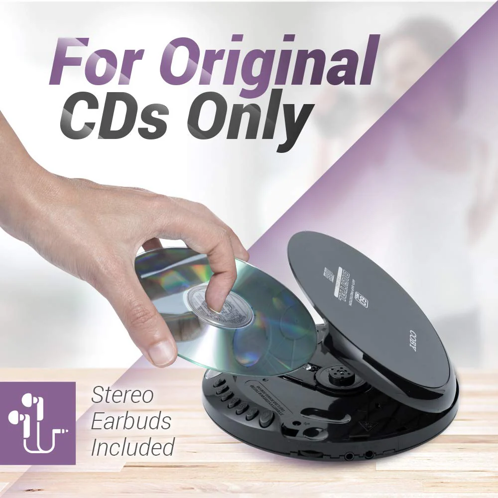 Coby Portable Compact Anti-Skip CD Player – Lightweight & Shockproof Music Disc Player w/ Pro-Quality Earbuds - For Kids & Adults - Home Car & Travel Standard Packaging - Image 8