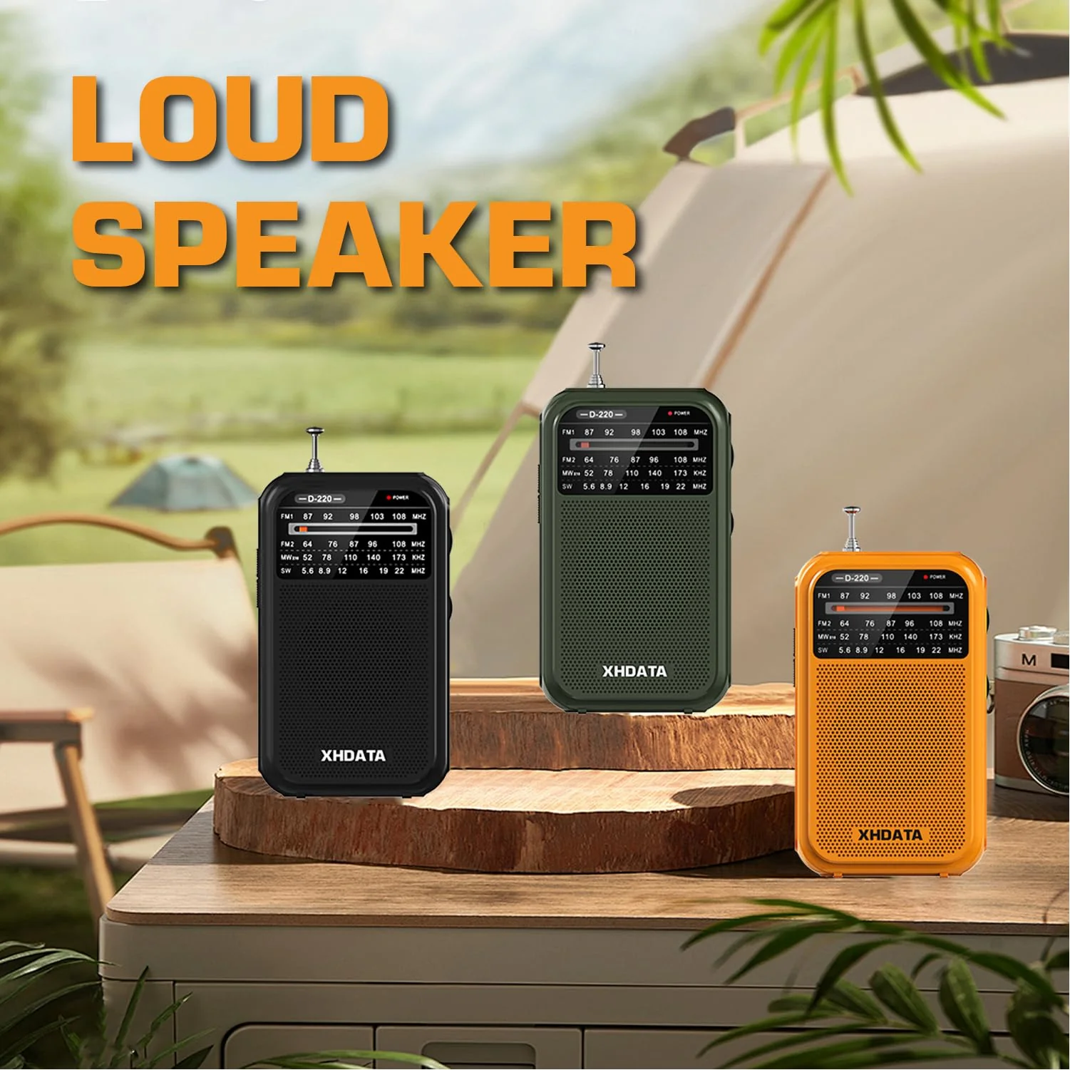 D220 Portable Radio AM FM SW Shortwave Radio Receiver Pocket Radio, 2 AA Battery Operated, Transistor Radio with Excellent Reception for Gift, Family, Elder (Orange) Orange - Image 6
