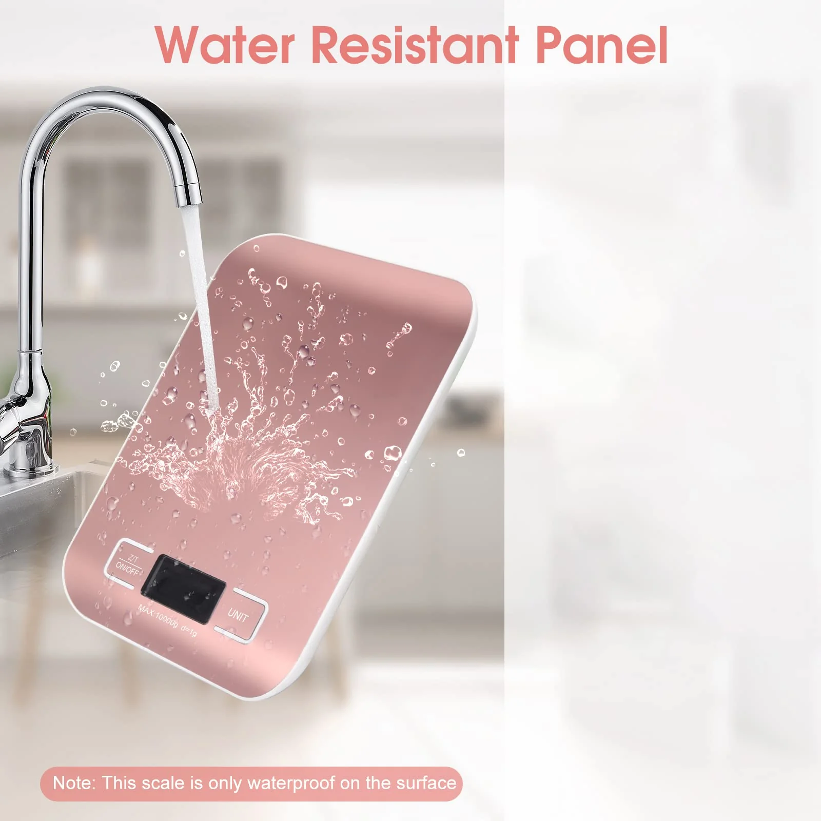 Digital Shipping Scale, Kitchen Scale, Stainless Steel Accurate 10kg/1g Portable Rechargeable Small Postal Scale for Packages, Small Business, Handmade, Liquids, Jewelry, Boutique(Rose Gold) Rose gold Rechargeable(10kg/1g) - Image 6