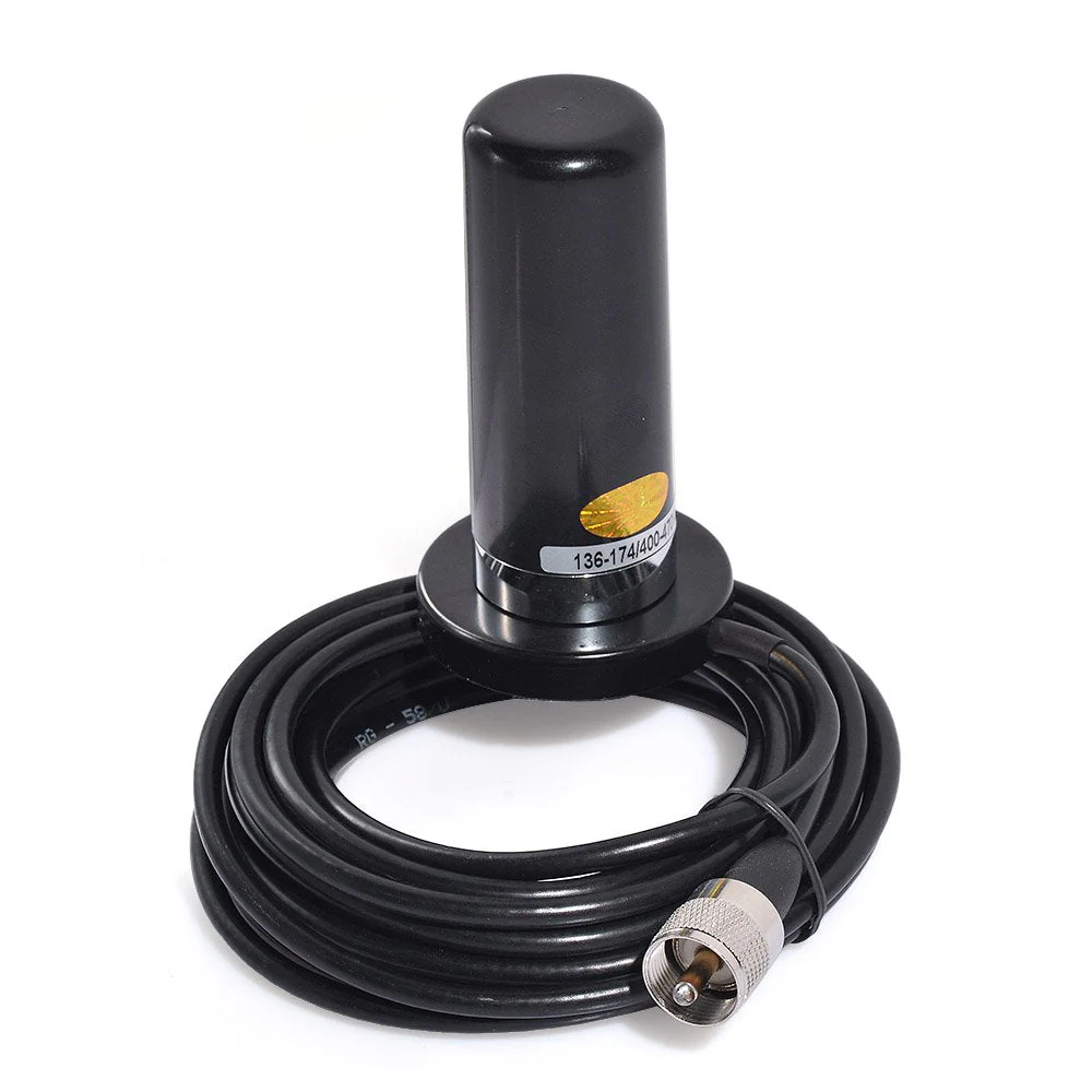 Eightwood Dual Band VHF UHF Ham Mobile Radio Antenna PL259 Connector with Magnetic Base Extension Cable 16 feet for Vehicle Marine Ham Radio Amateur Radio Mobile Transceiver 144/430mhz