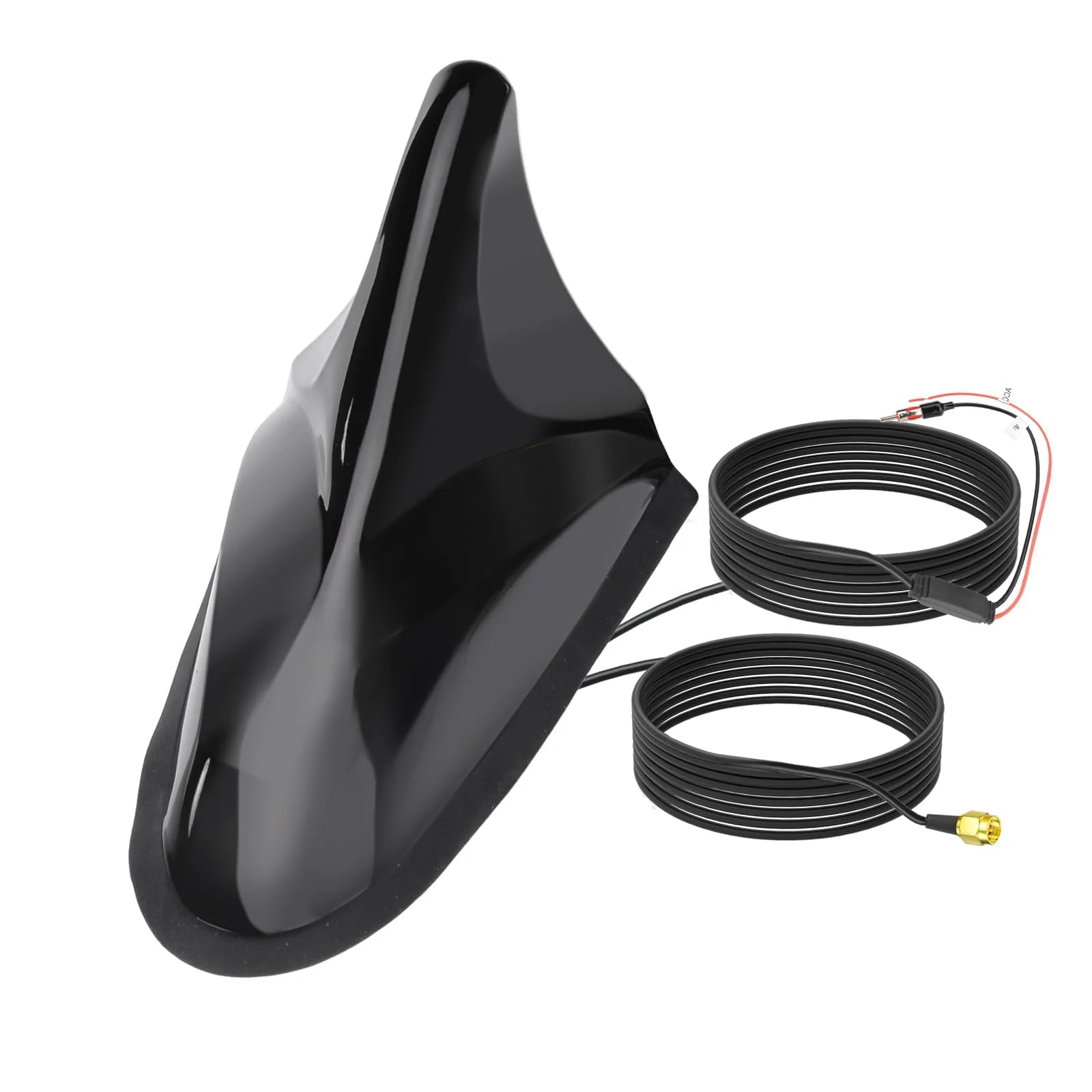 Eightwood Shark Fin Amplified FM AM Car Radio Antenna, GPS Antenna with SMA Male Connector for Vehicle Car Truck SUV Radio Stereo Receiver Head Unit GPS Navigation System