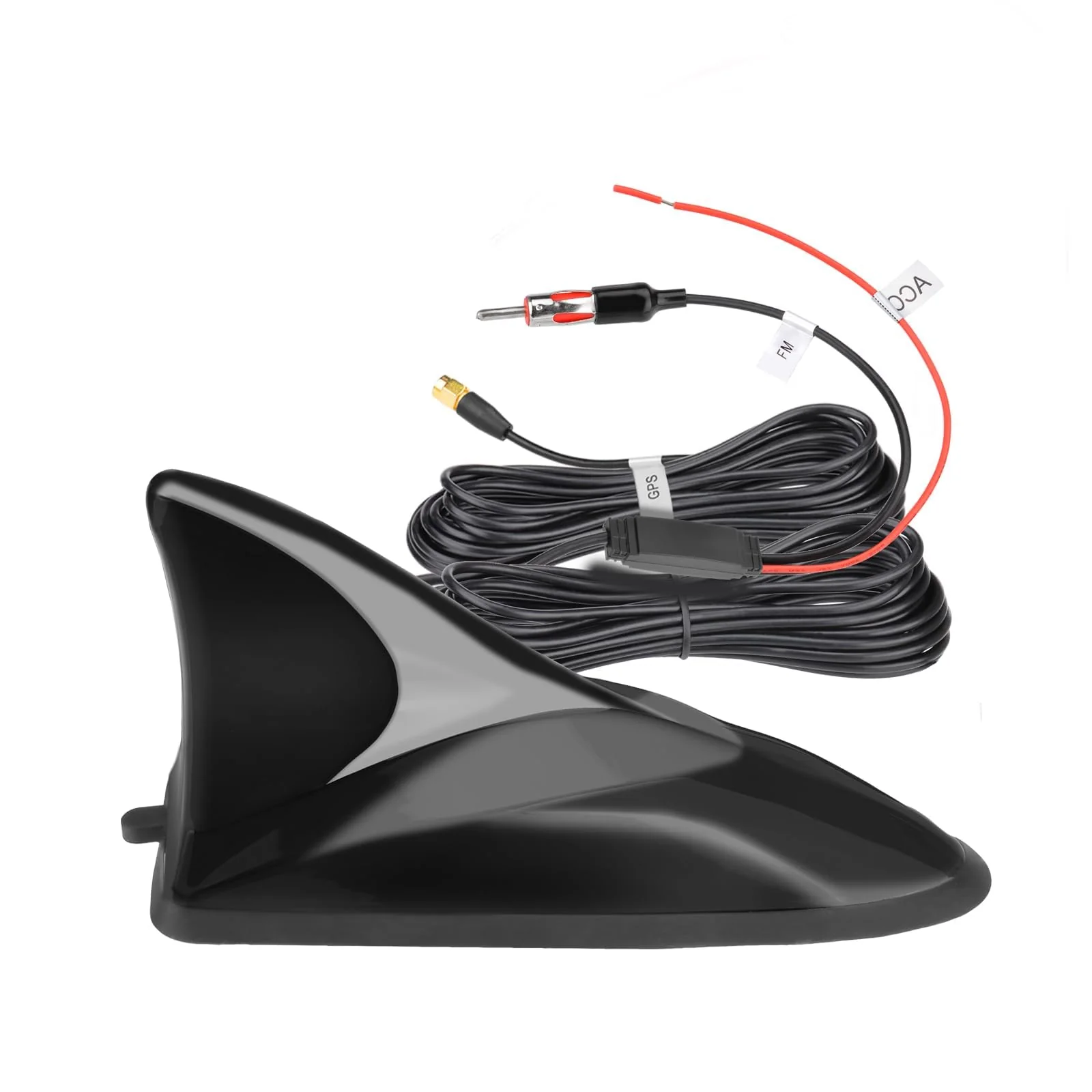 Eightwood Shark Fin Amplified FM AM Car Radio Antenna, GPS Antenna with SMA Male Connector for Vehicle Car Truck SUV Radio Stereo Receiver Head Unit GPS Navigation System - Image 2