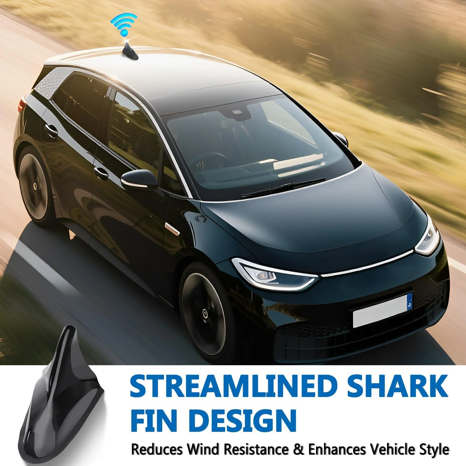Eightwood Shark Fin Amplified FM AM Car Radio Antenna, GPS Antenna with SMA Male Connector for Vehicle Car Truck SUV Radio Stereo Receiver Head Unit GPS Navigation System - Image 5