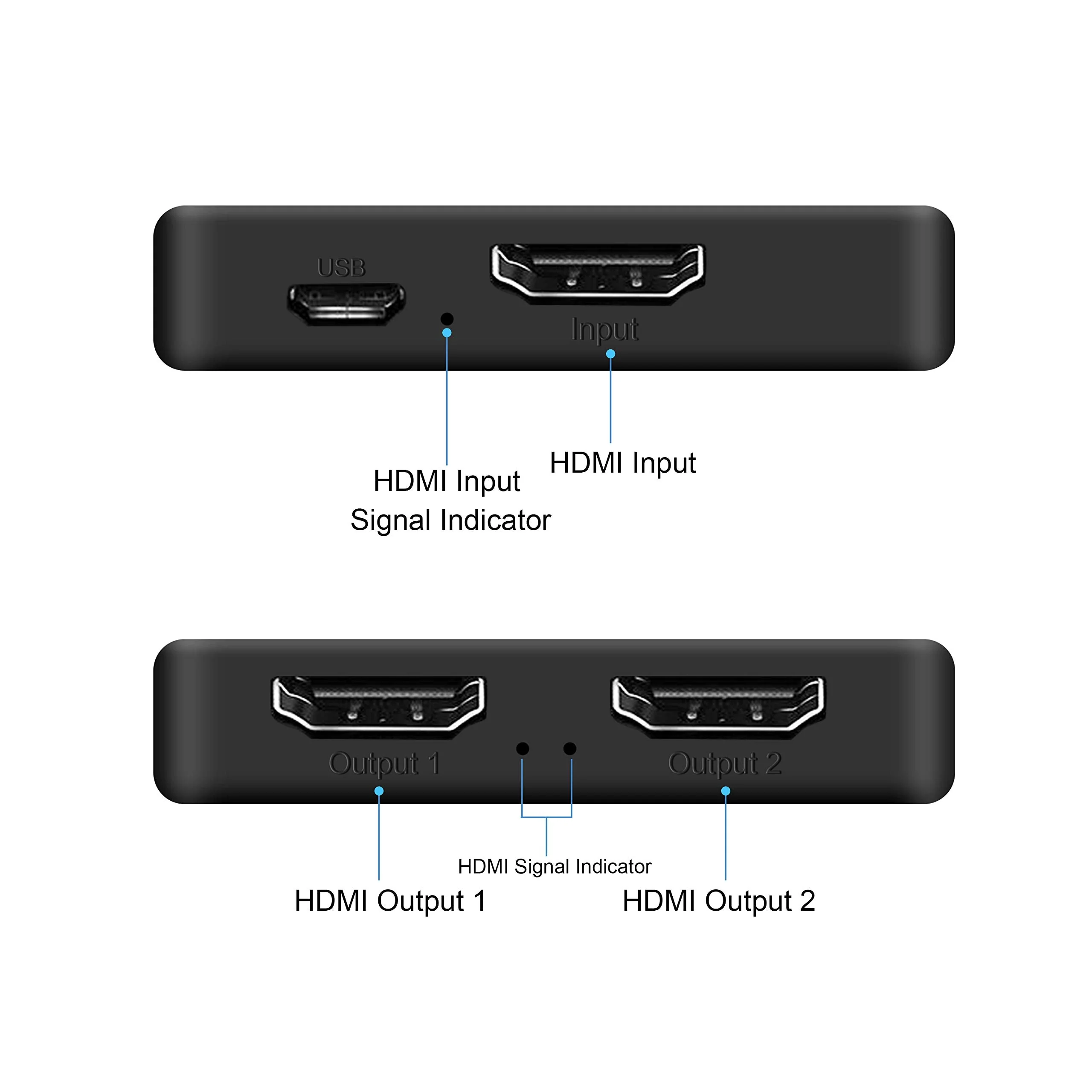 HDMI Splitter 4K@60Hz, avedio links HDMI Splitter 1 in 2 Out, HDMI Splitter for Dual Monitors Only Duplicate/Mirror Screens, Support HDMI2.0b, HDCP2.2, 18.5Gbps, Auto Scaling, Full HD 1080P 3D 1x2 4K@60Hz - Image 8