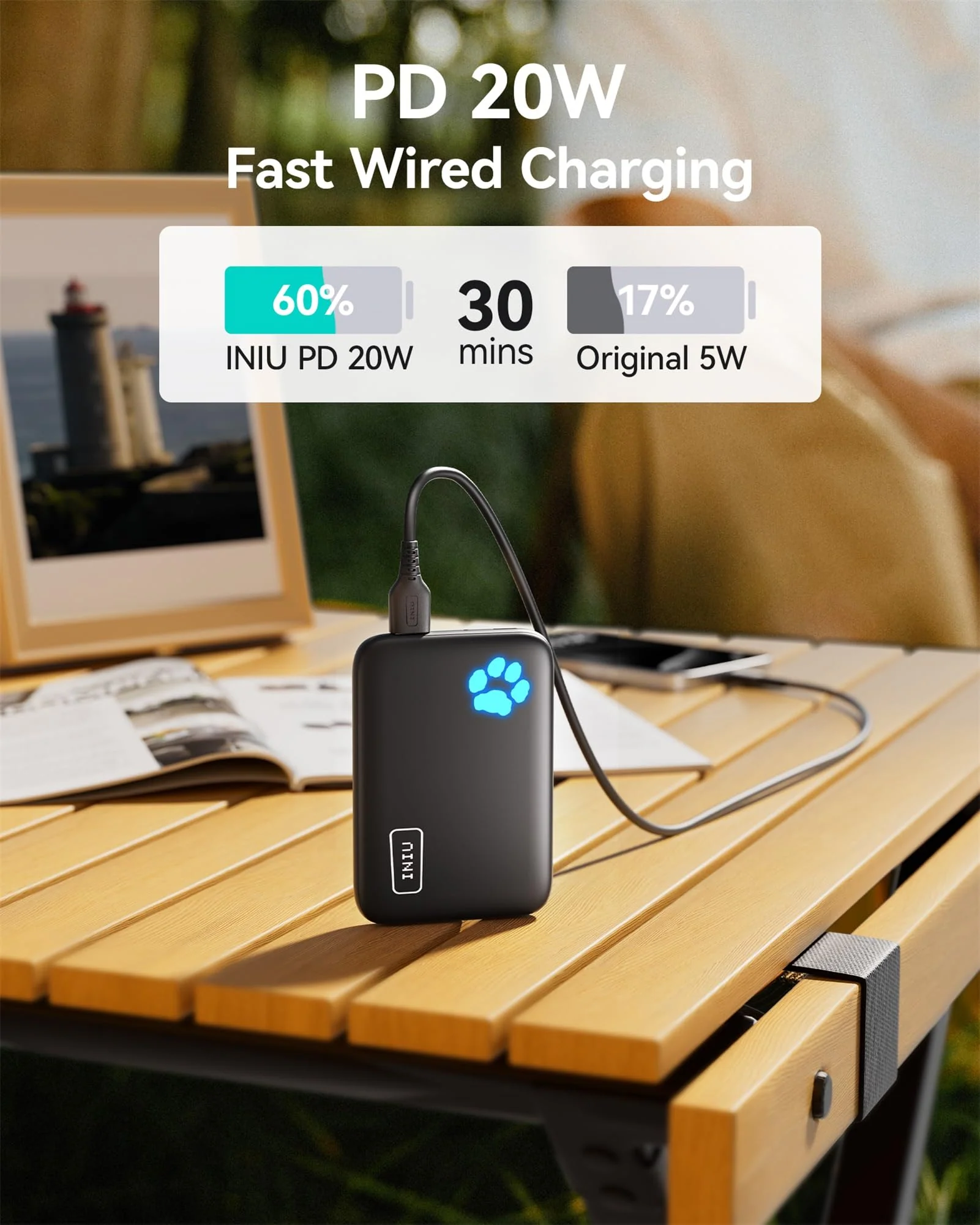 INIU for Magsafe Portable Charger, Small 10000mAh 20W PD Magnetic Power Bank, USB C in&Out Wireless Battery Pack Phone Charger, Only for iPhone 16/16 Plus/16 Pro/16 Pro Max, iPhone 15/14/13/12 Series Qi1 7.5W Wireless Charging - Image 7