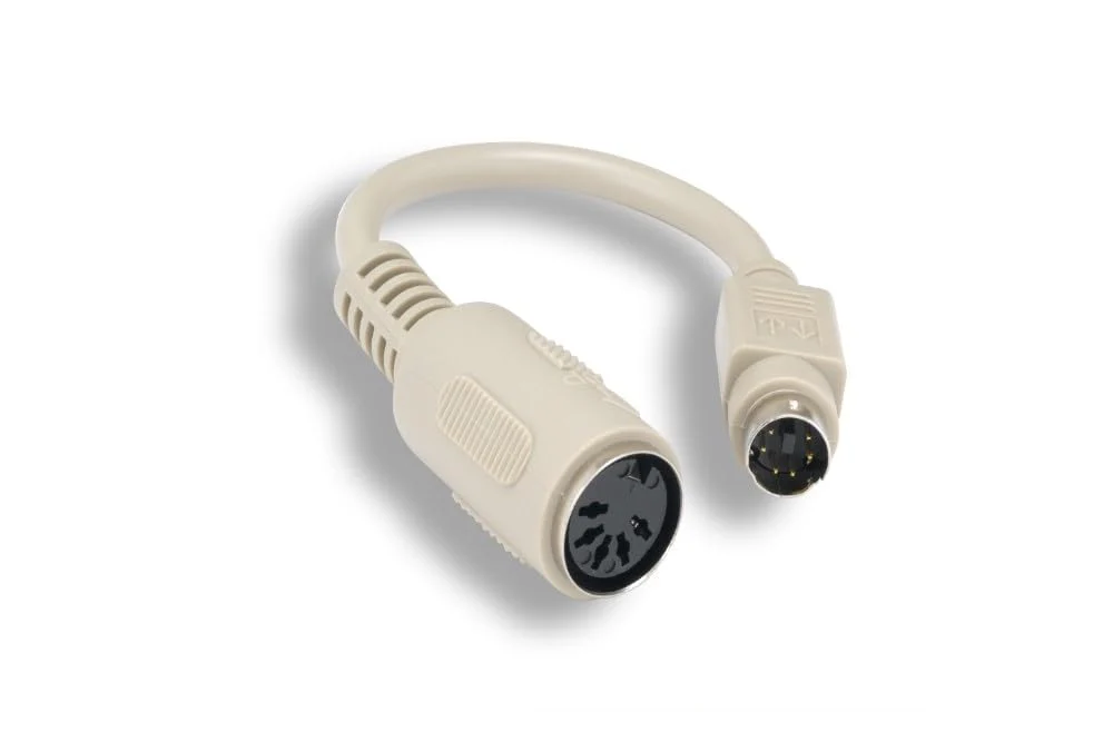 KENTEK 6 Inch in Mini DIN6 PS/2 Male to DIN5 at Female Keyboard Adapter Converter Cable Cord MDIN6 6 Pin to DIN5 5 Pin M/F for PC Mac Linux
