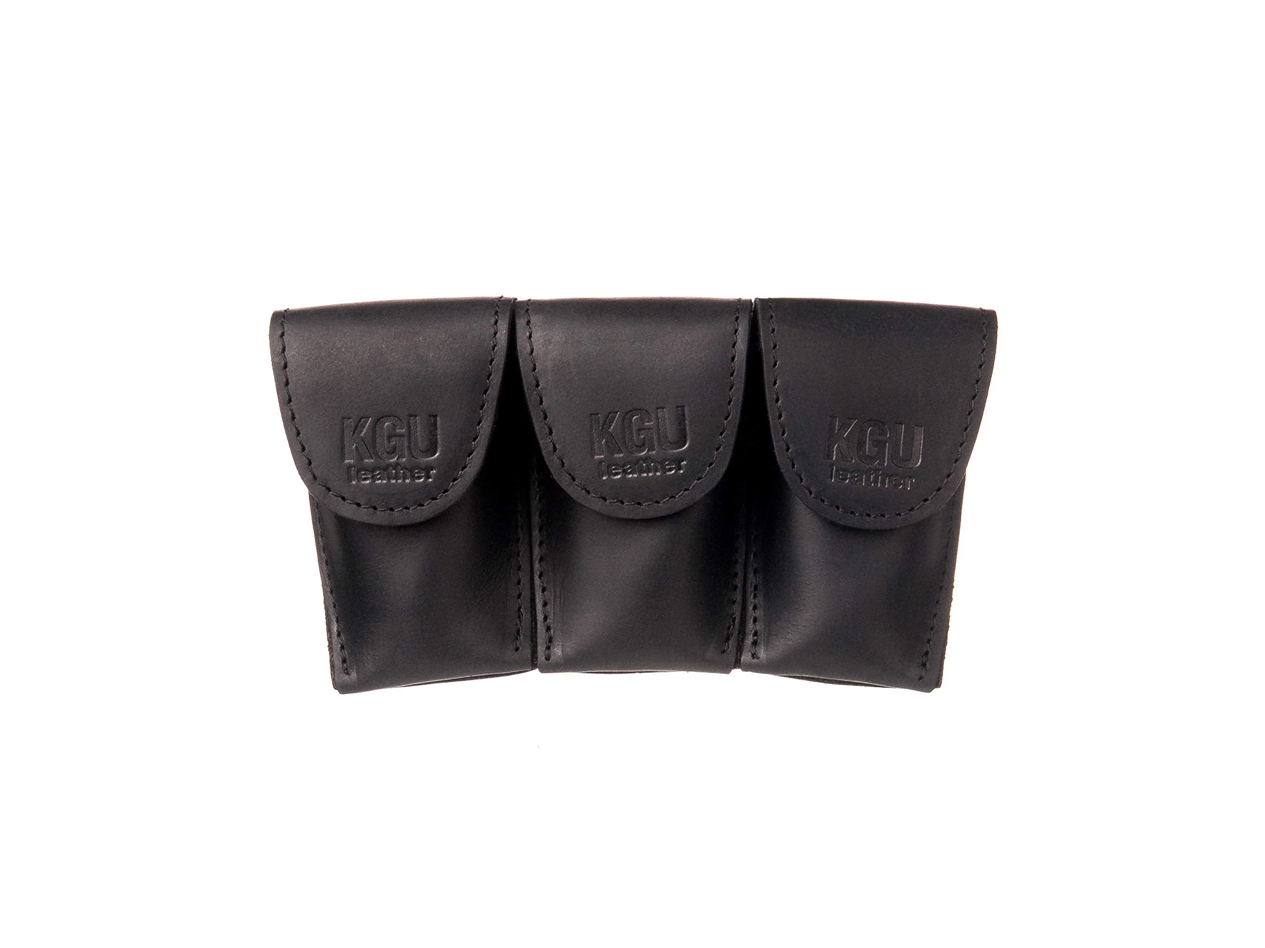 KGUBrass French horn MOUTHPIECE HOLDER Triple for 3 Mouthpieces. Genuine leather carrying bag. Compact Mouthpiece Holder. Protection Case for French Horn Mouth pieces (Triple, Black)