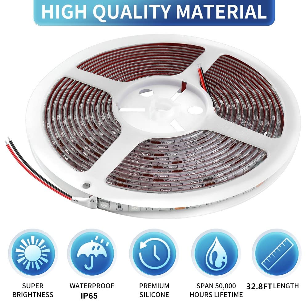 LED Boat Strip Lights, 32.8FT Marine Pontoon Led Lights, Waterproof Boats Interior Light, Under Gunnel Light, Boats Deck Lighting, Night Fishing Lighting for Pontoon Bass Fishing Yacht Kayak (White) White - Image 2