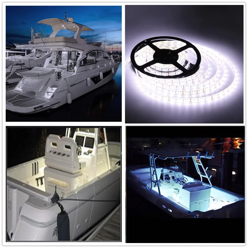 LED Boat Strip Lights, 32.8FT Marine Pontoon Led Lights, Waterproof Boats Interior Light, Under Gunnel Light, Boats Deck Lighting, Night Fishing Lighting for Pontoon Bass Fishing Yacht Kayak (White) White - Image 7