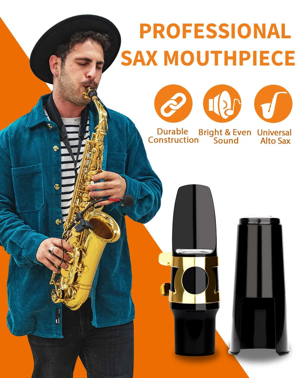LMS Alto Saxophone Mouthpiece Kit with EVA Storage Case - Alto Sax Mouthpiece Accessories Kit for Beginners - Alto Sax Mouthpiece Ligature 2.5 Reeds Cushions Cap Brush and Case (Case + Mouthpiece Kit) - Image 3