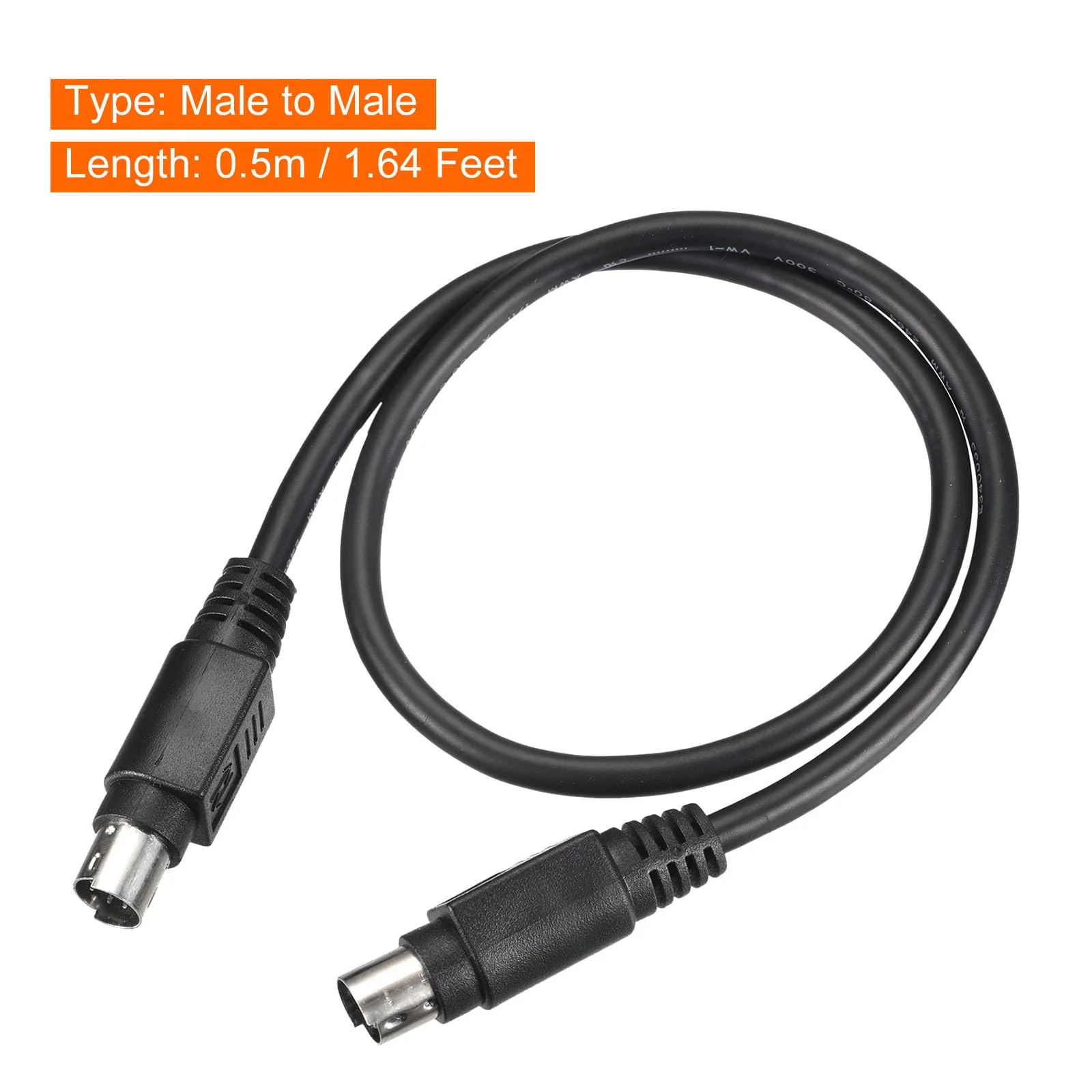 MECCANIXITY PS/2 Mouse and Keyboard Extension Cable 6 Pin 1.64 Feet Male to Male for PC Black - Image 2