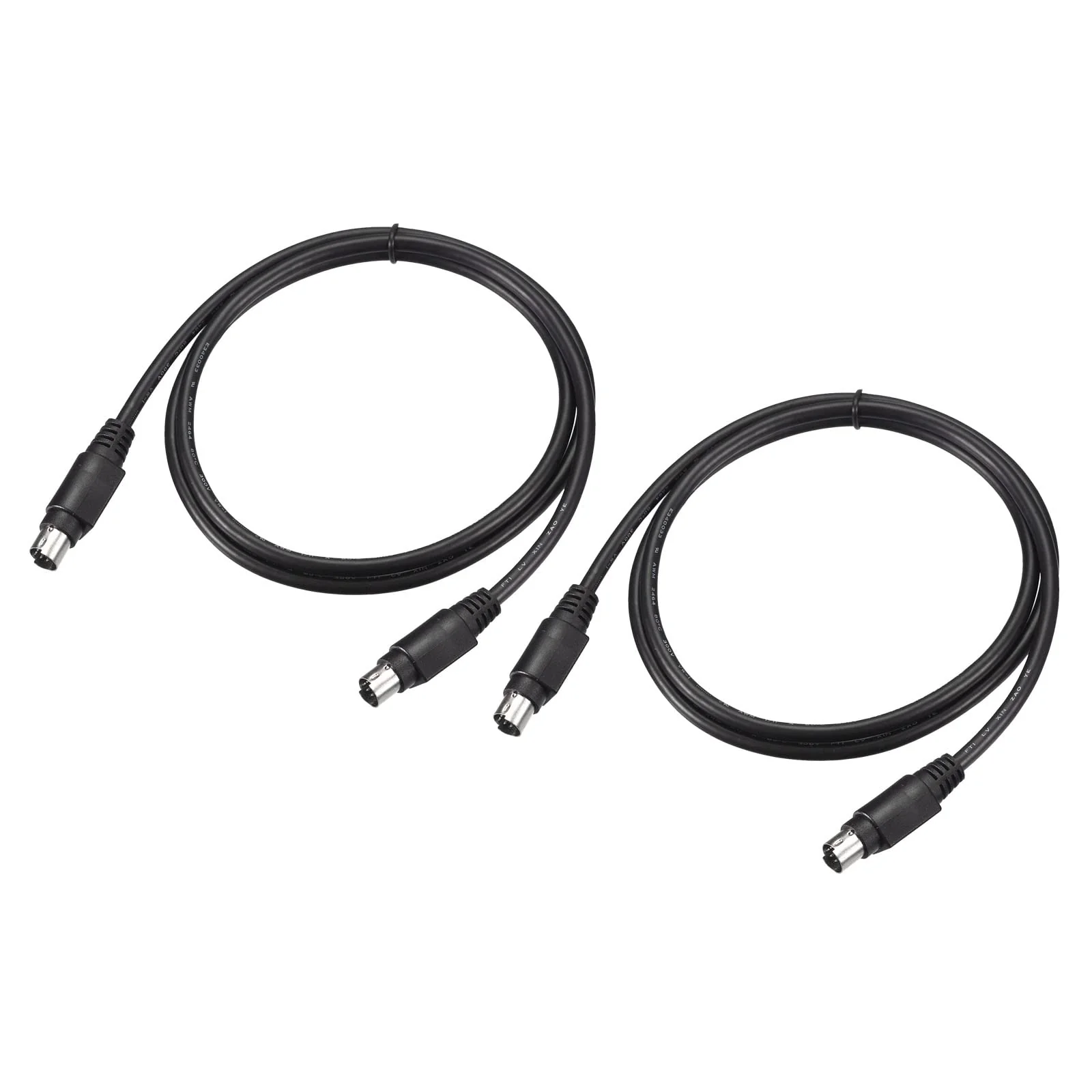 MECCANIXITY PS/2 Mouse and Keyboard Extension Cable 6 Pin 3.28 Feet Male to Male for PC 2 Pcs Black