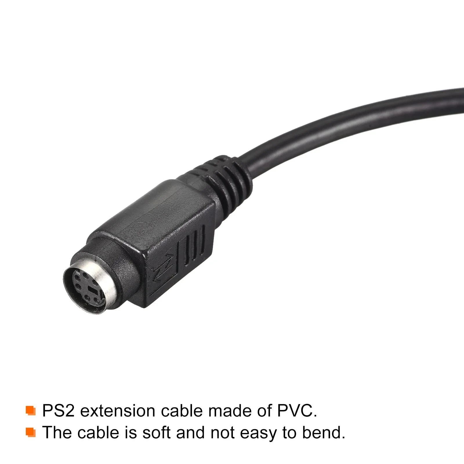 MECCANIXITY PS/2 Mouse and Keyboard Extension Cable 6 Pin 4.92 Feet Male to Female for PC Black - Image 4