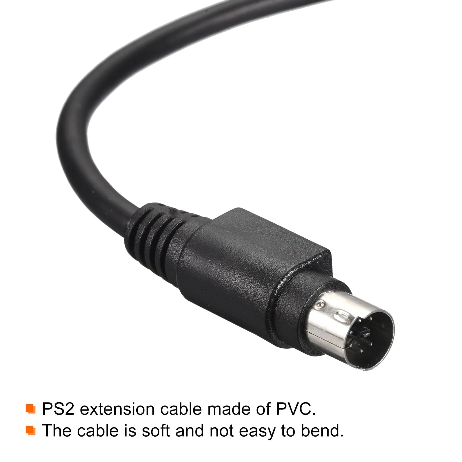 MECCANIXITY PS/2 Mouse and Keyboard Extension Cable 6 Pin 4.92 Feet Male to Male for PC Black - Image 4