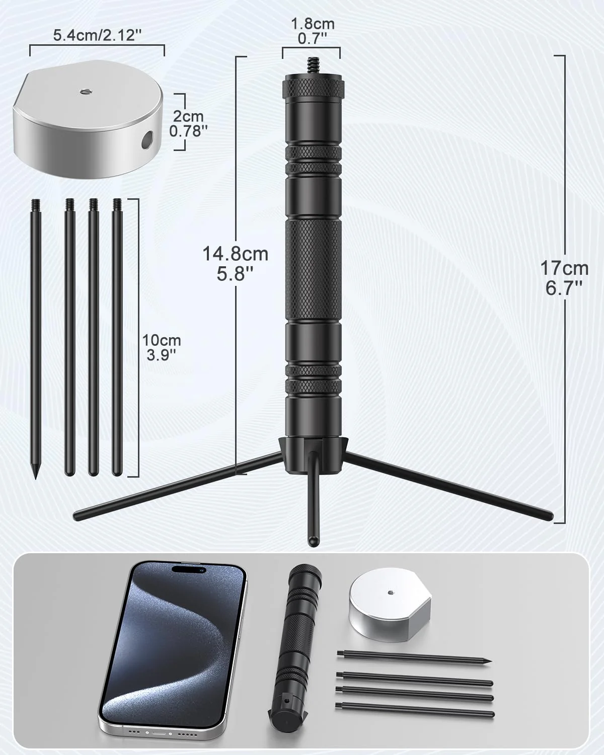 Mini Tripod for Starlink Mini, Tripod Mount Stand with Aluminum 1/4" Nut Tripod Adapter and Ground Stake, Portable Satellite Mounting Kit for Starlink Mini Travel Outdoor - Image 2