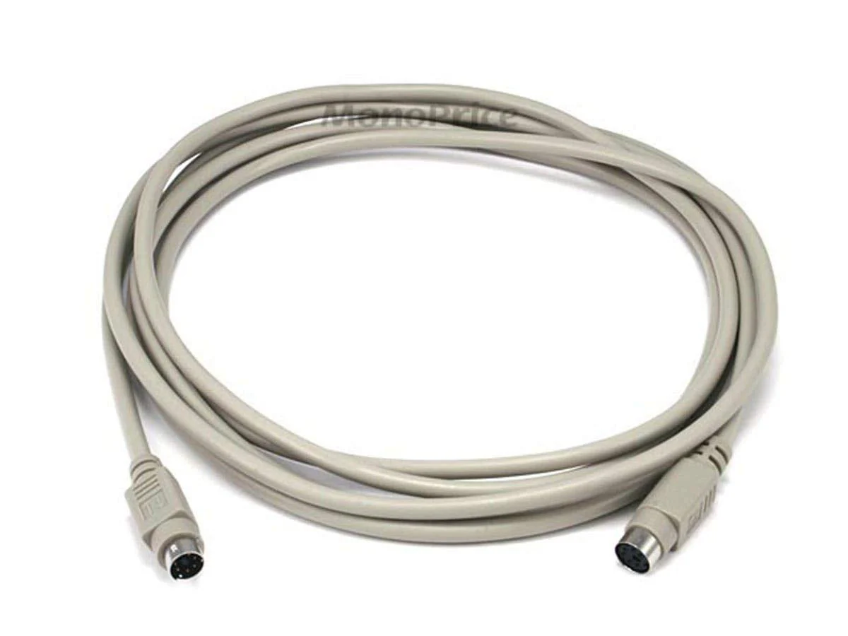 Monoprice PS/2 MDIN-6 Male to Female Cable - 10 Feet - Used as PS/2 Keyboard/Mouse Connector