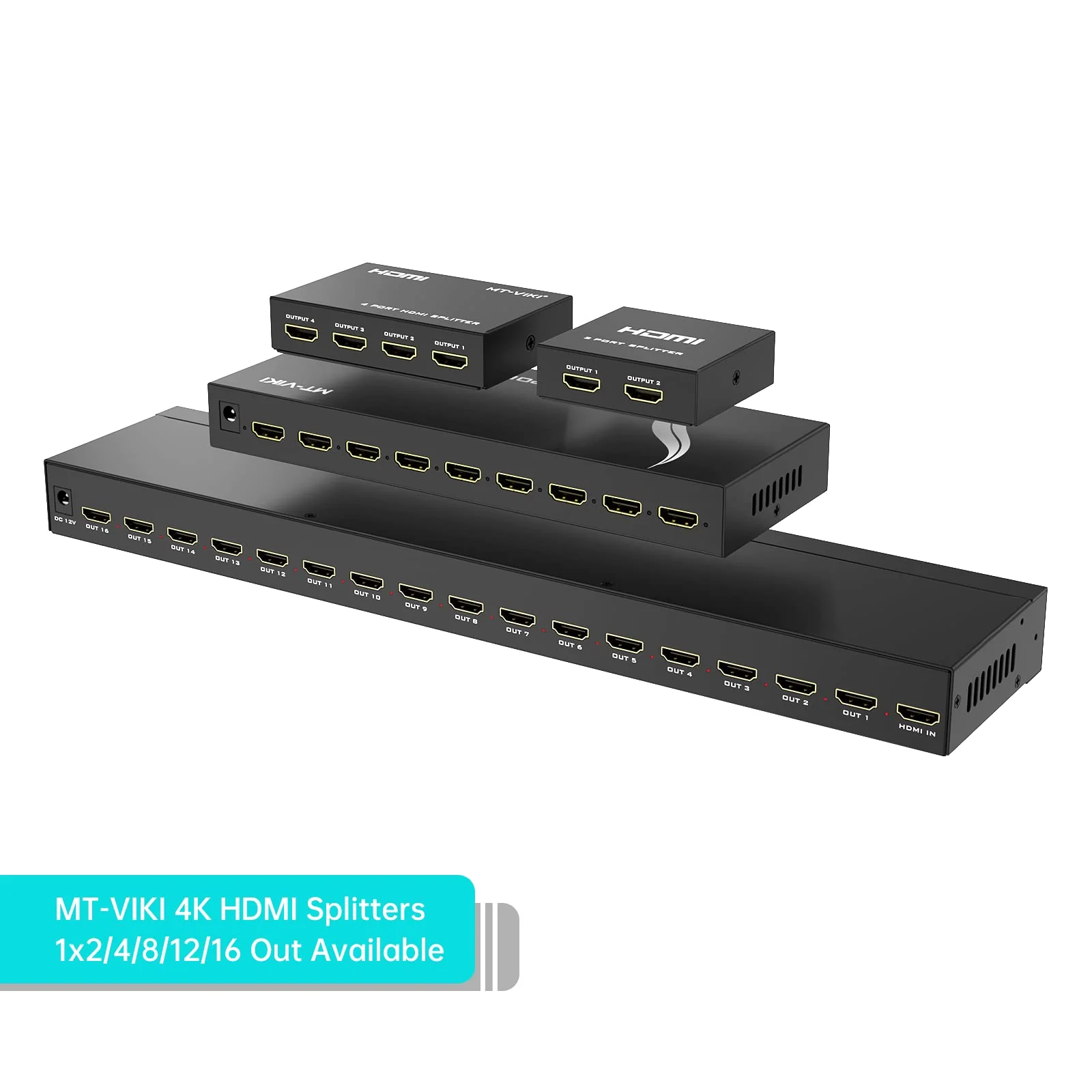 MT-VIKI® 4K HDMI Splitter 1 in 2 Out, 1x2 Powered HDMI Splitter for Dual Monitors w/Power Adapter, 4K@30Hz Dual Monitors Duplicate/Mirror for PS4 Fire Stick HDTV - Image 2