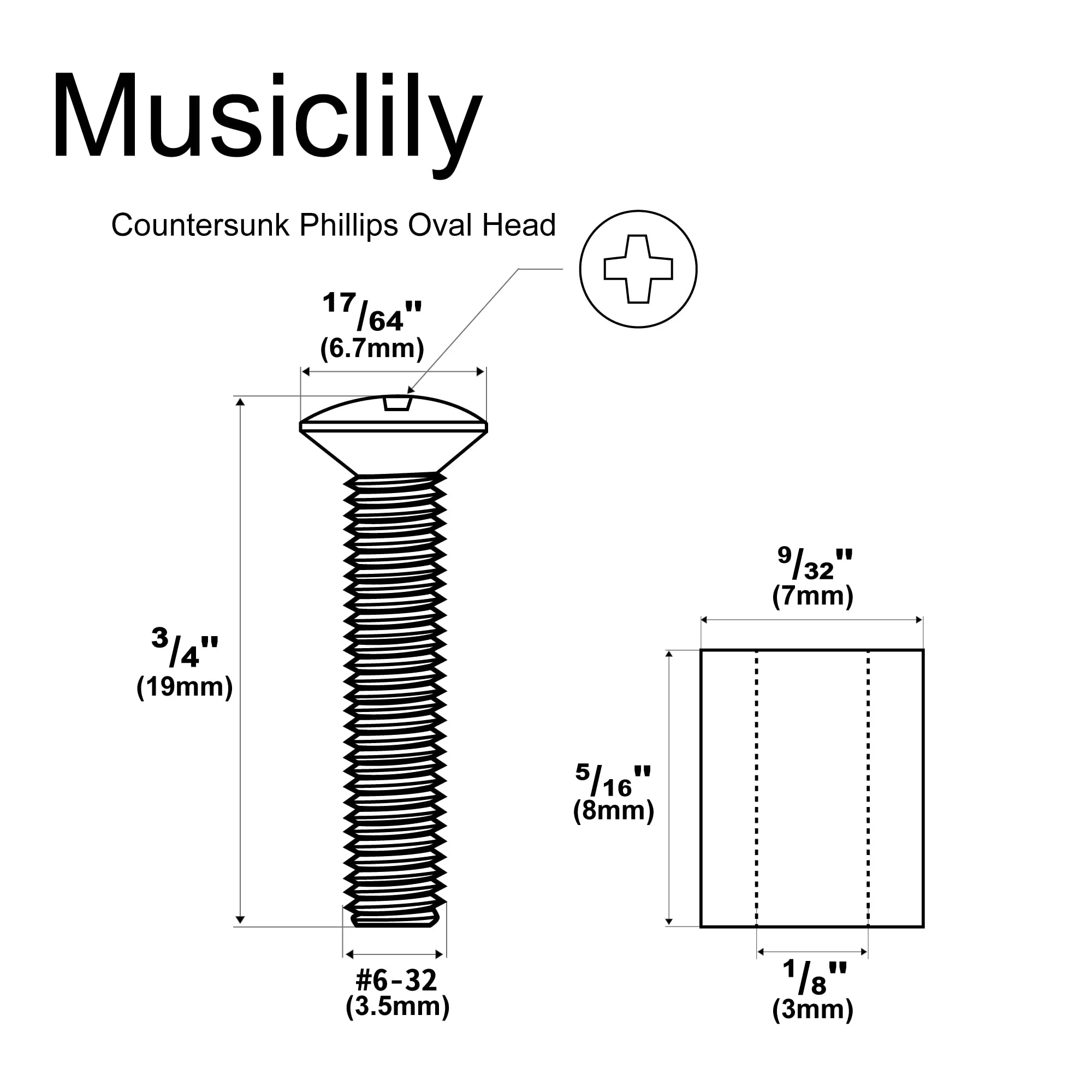 Musiclily Ultra UNC#6-32X3/4 Inch Stainless Steel Single Coil Pickup Mounting Screws and Rubber Tubing Set for USA/Mexico Fender Strat Style Electric Guitar, Nickel (Set of 6) - Image 2