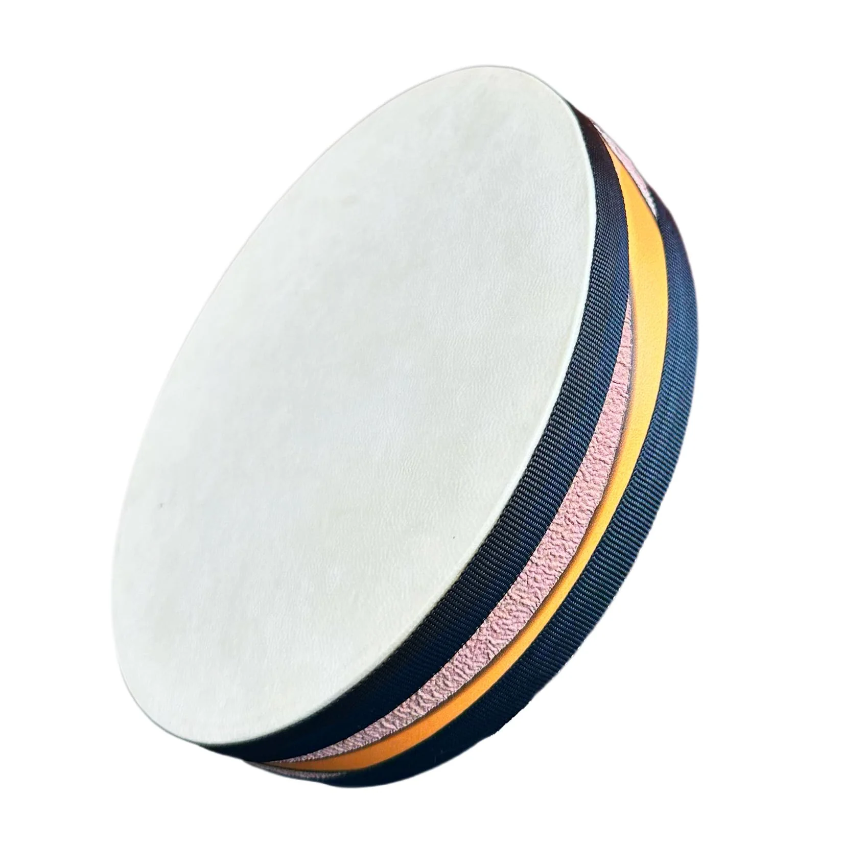 Ocean Drum,10'' Handmade Wooden,Natural sheepskin，Musical Healing Instrument, Orff Percussion, Simulates the Sound of Ocean Waves,For Recreation,Yoga Meditation, Stress Relief and Relaxation