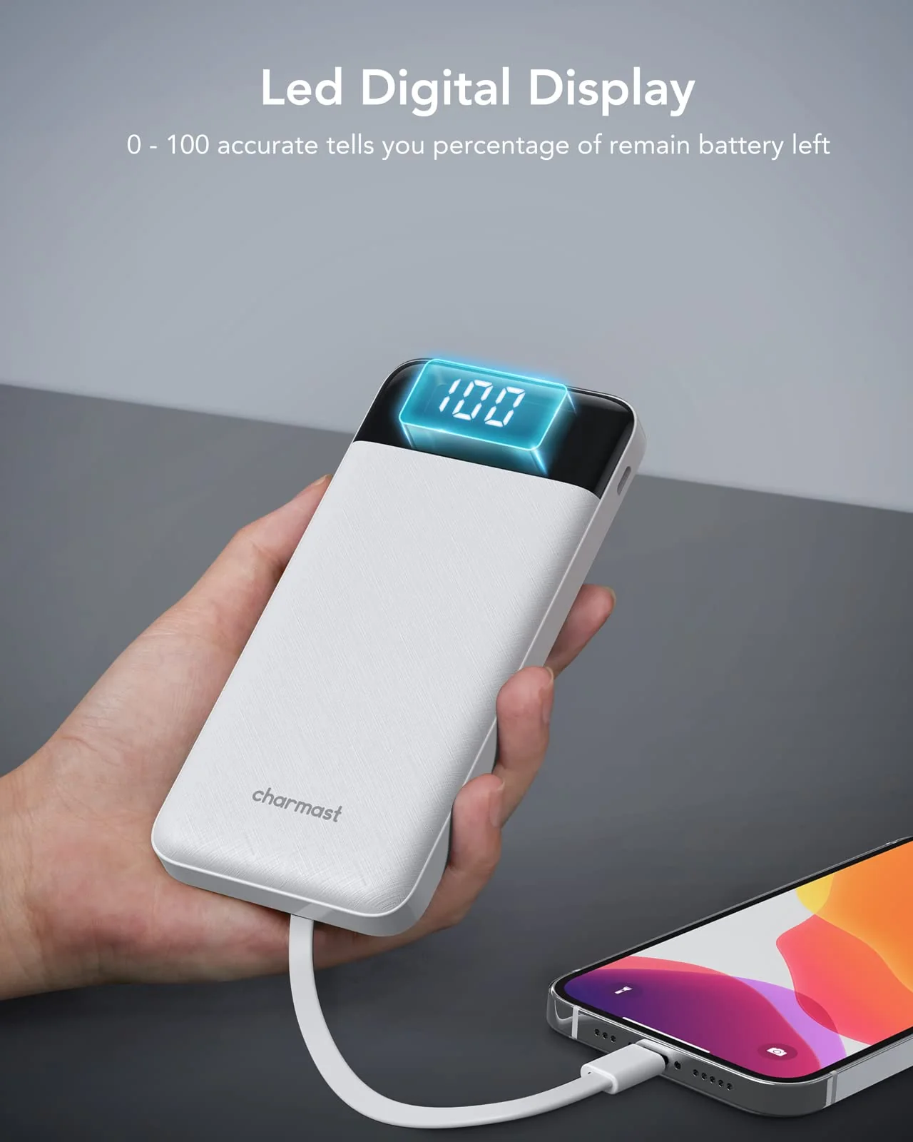 Portable Charger with Built in Cables, Portable Charger with Cords Wires Slim 10000mAh Travel Battery Pack 6 Outputs 3 Inputs 3A Fast Charging Power Bank for Samsung Google Pixel LG Moto iPhone iPad White - Image 8