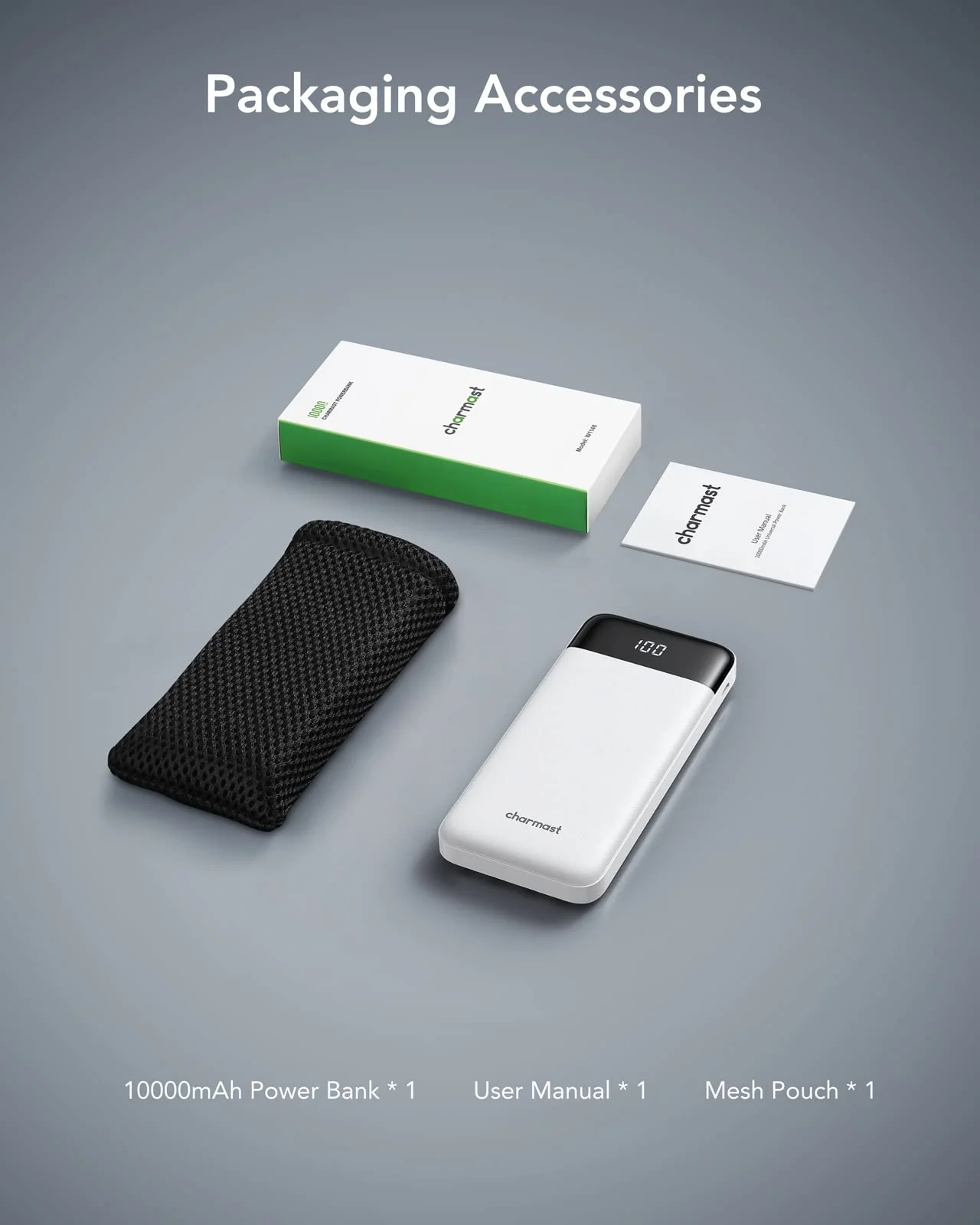 Portable Charger with Built in Cables, Portable Charger with Cords Wires Slim 10000mAh Travel Battery Pack 6 Outputs 3 Inputs 3A Fast Charging Power Bank for Samsung Google Pixel LG Moto iPhone iPad White - Image 9
