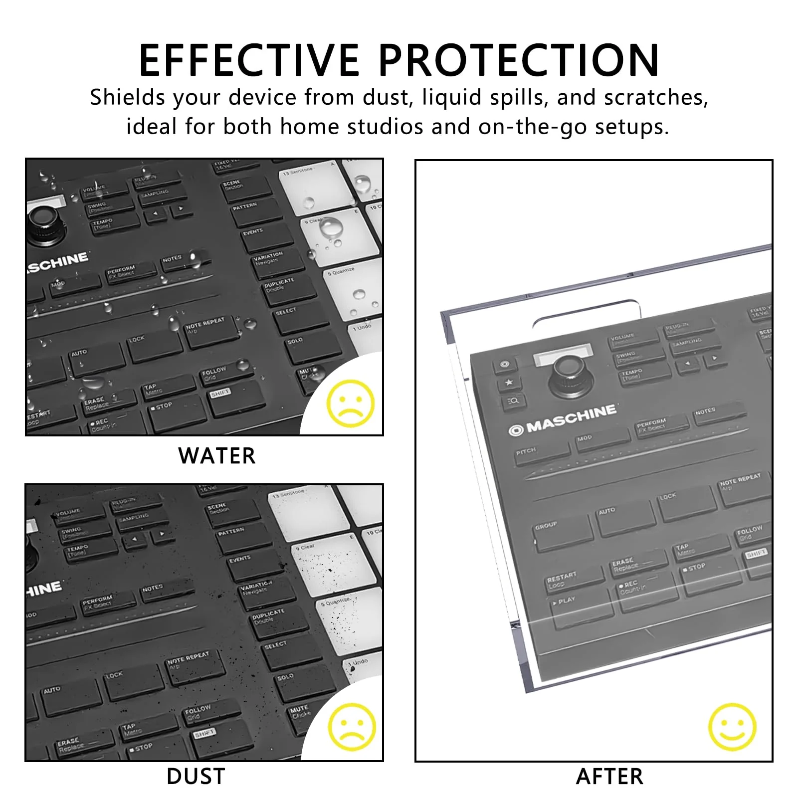 Premium Acrylic cover for NI Drum Controller DJ Controller Device with Cable Management Slot, waterproof and dustproof, compatible with Maschine Mikro Mk3 protective - Image 4