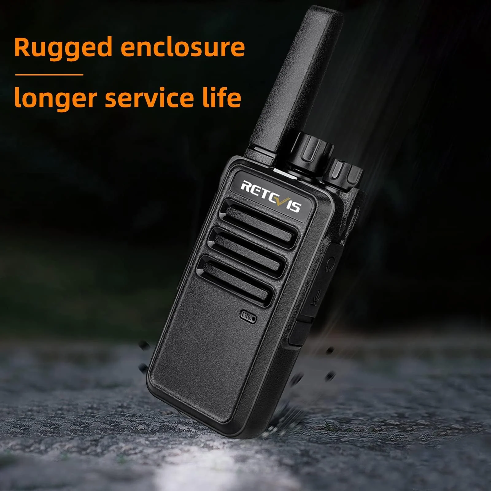 Retevis RT68 Walkie Talkies Rechargeable,Portable FRS Two-Way Radios for Adults,Heavy Duty 2 Way Radios Long Range,USB Charging Base,License Free Walkie Talkie for Road Trip Gifts Camping (2 Pack) without display - Image 3