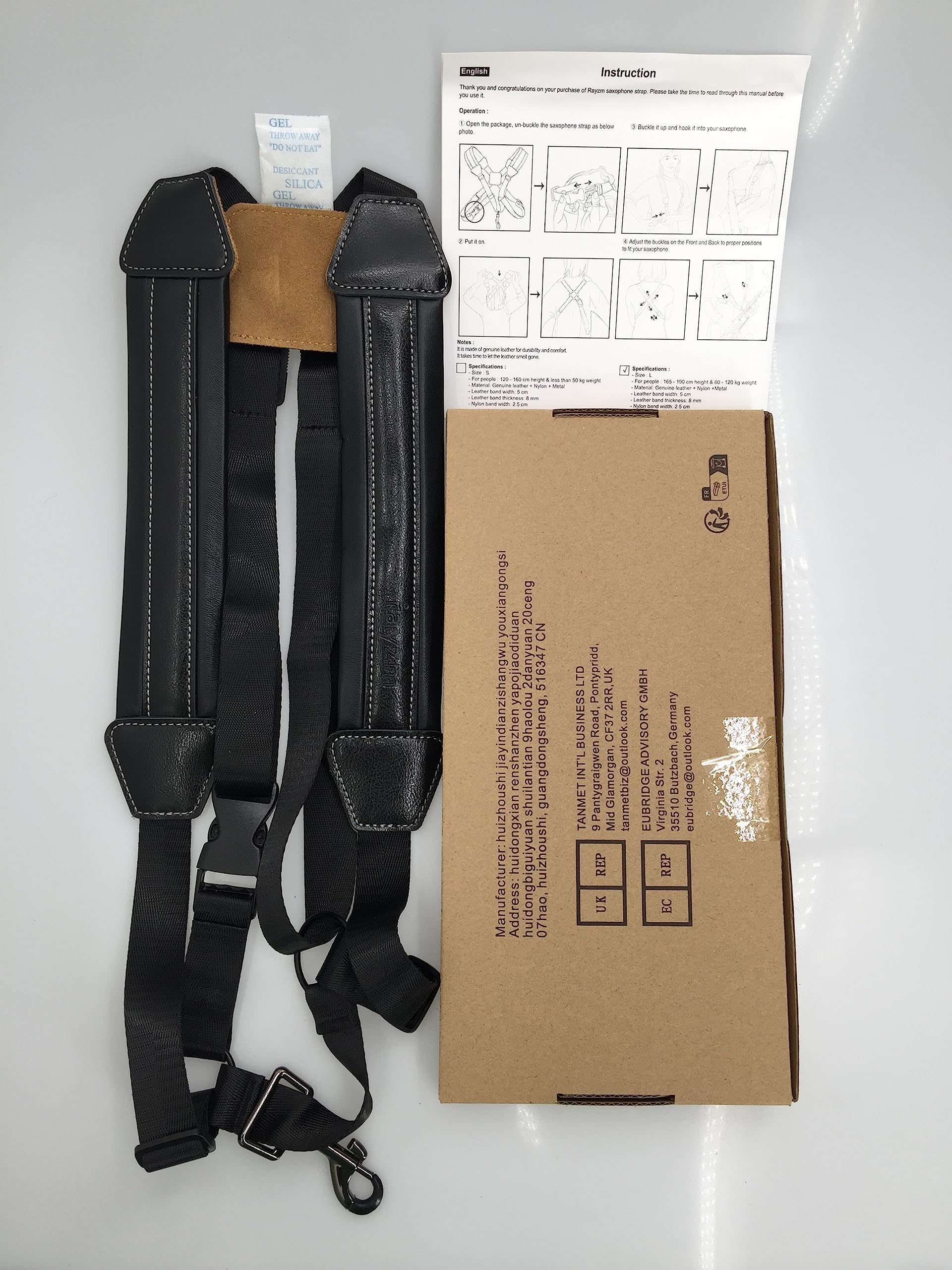 Saxophone Strap, Universal Double Shoulder Leather Strap for Sax, Adjustable Padded Harness Strap for Alto Tenor Soprano Baritone Saxophone (Large Size) Taille Grande - Image 11
